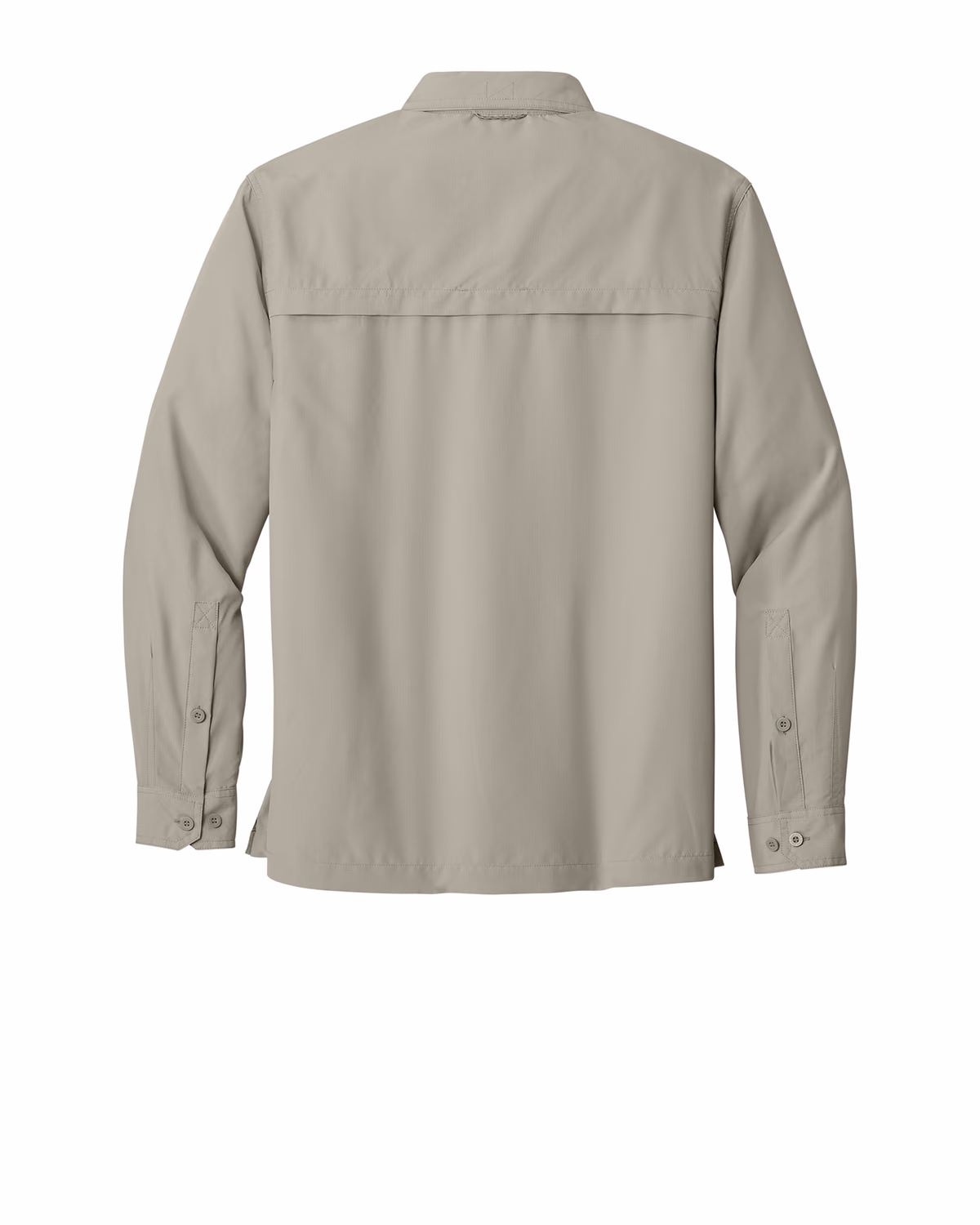 Custom Eddie Bauer Long Sleeve Performance Fishing Shirt, Driftwood, back view