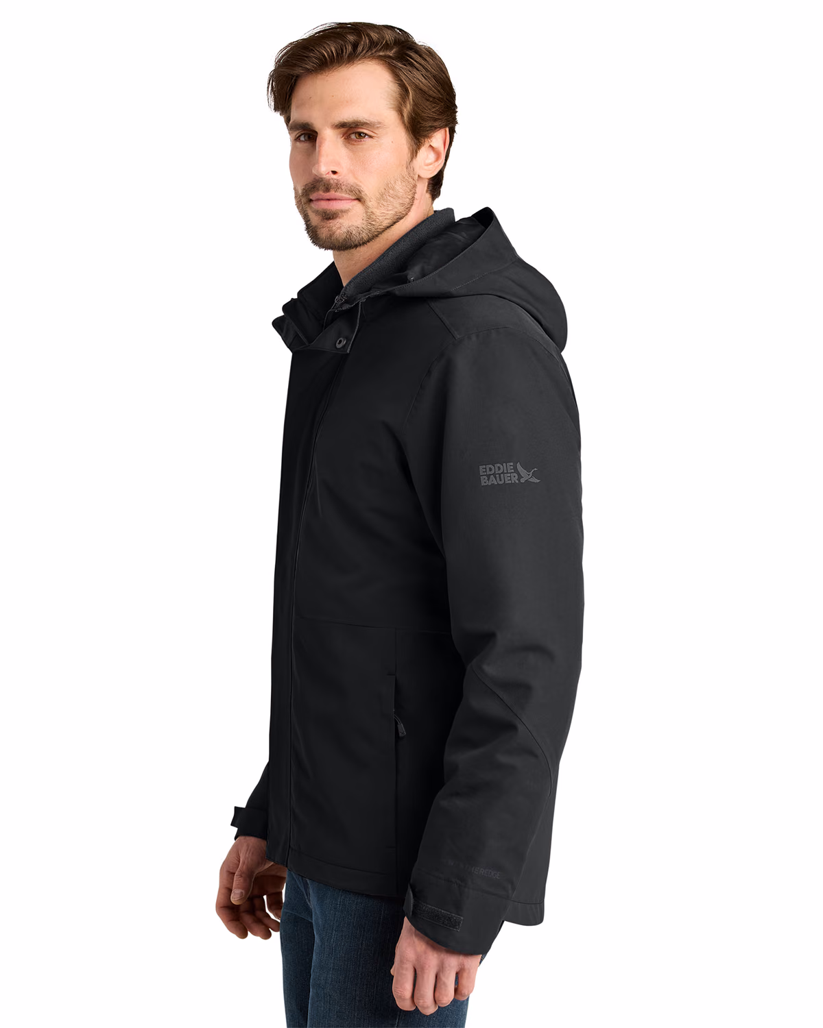 Custom Eddie Bauer WeatherEdge Ridge 3-in-1 Jacket, Black, side view