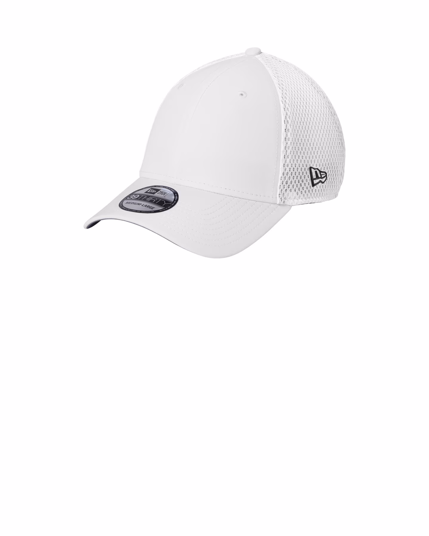New Era 39THIRTY Performance Stretch Mesh Cap - White detail