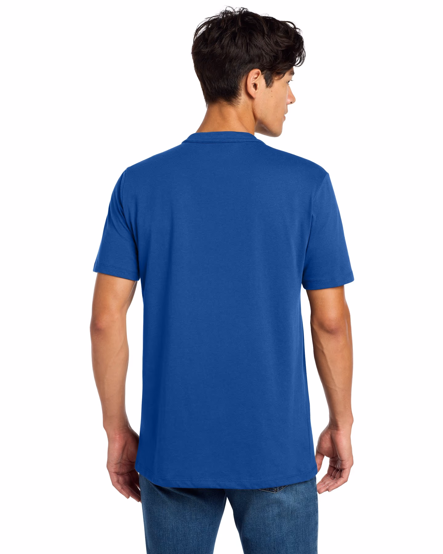 Custom New Era Heritage Blend Crew Tee - Royal back