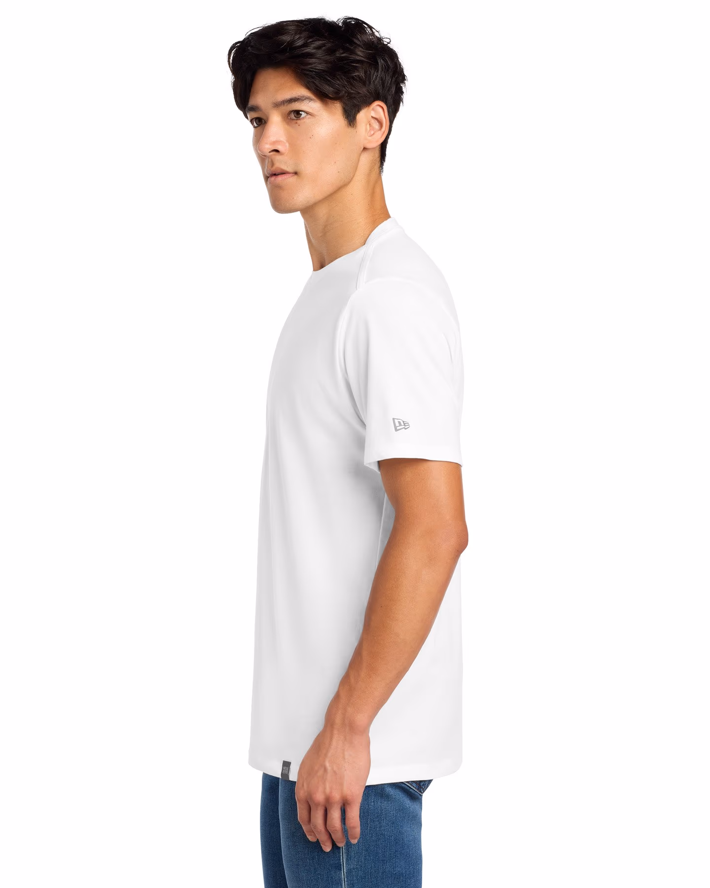 Custom New Era Heritage Blend Crew Tee - White side