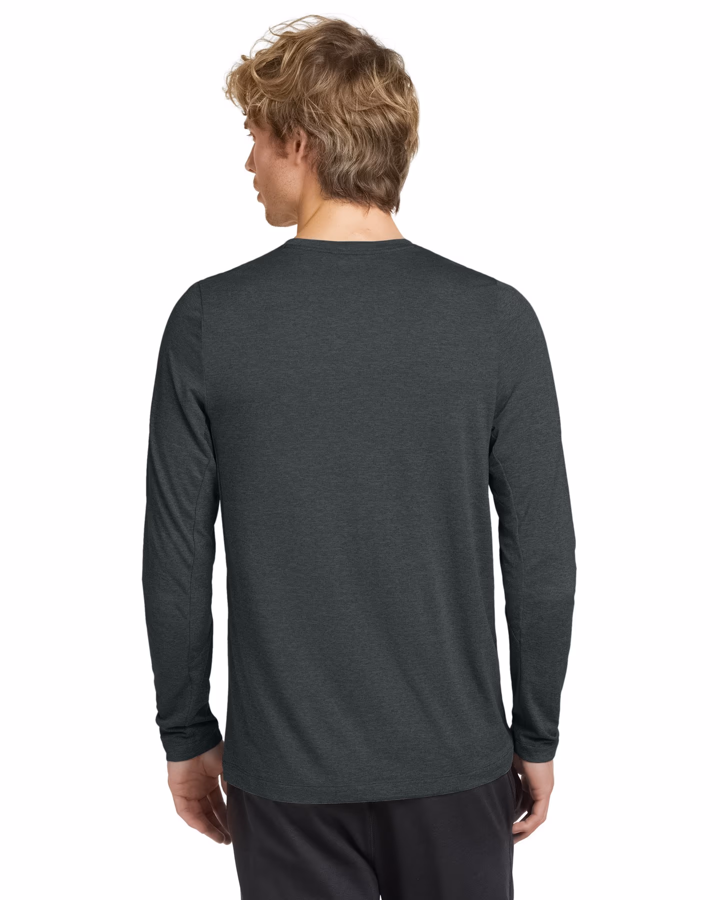 Custom New Era Series Performance Long Sleeve Crew Tee - Graphite back