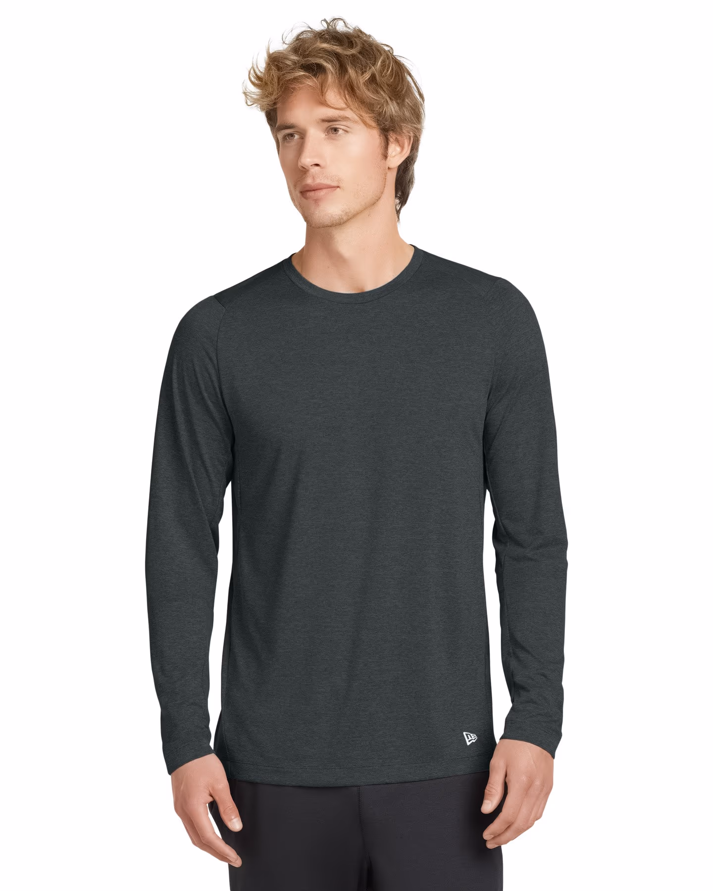 Custom New Era Series Performance Long Sleeve Crew Tee - Graphite front