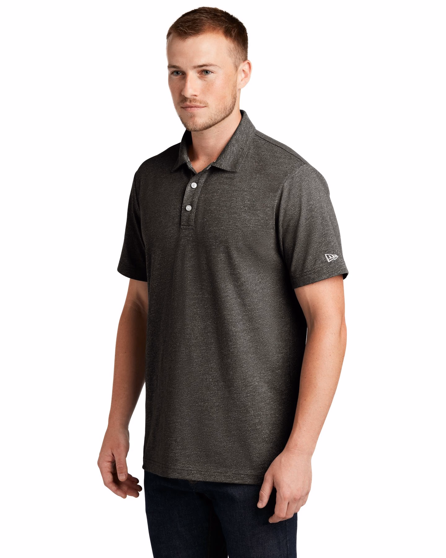 Custom New Era Slub Twist Polo - Black Twist 3q