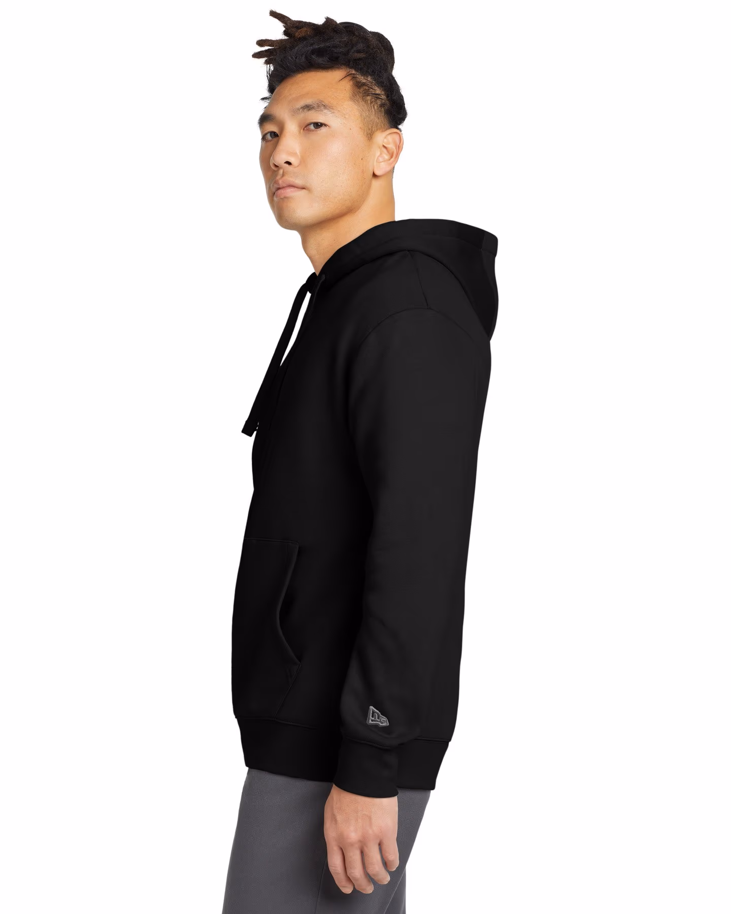 Custom New Era Heritage Fleece Pullover Hoodie - Black side