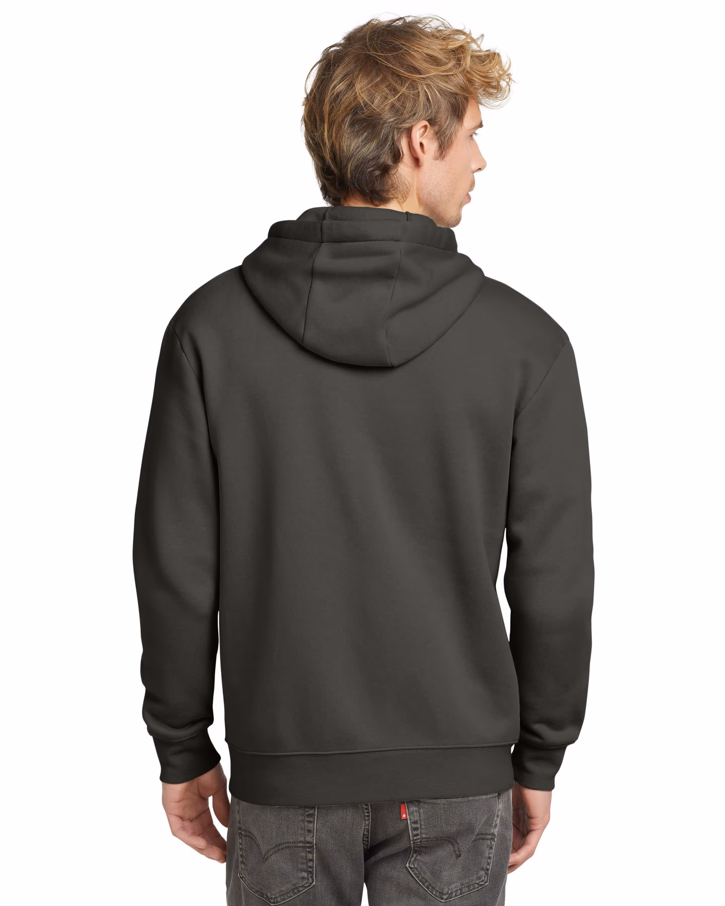 Custom New Era Heritage Fleece Full-Zip Hoodie - Graphite back