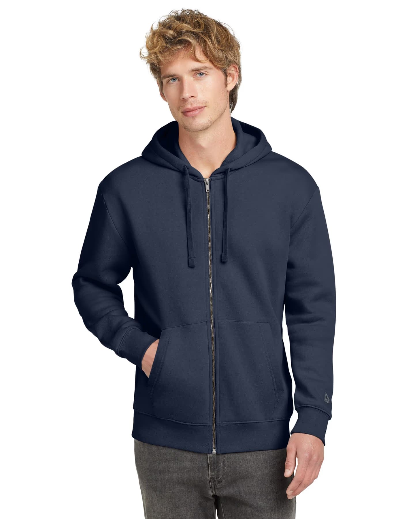 New Era Heritage Fleece Full-Zip Hoodie - True Navy front