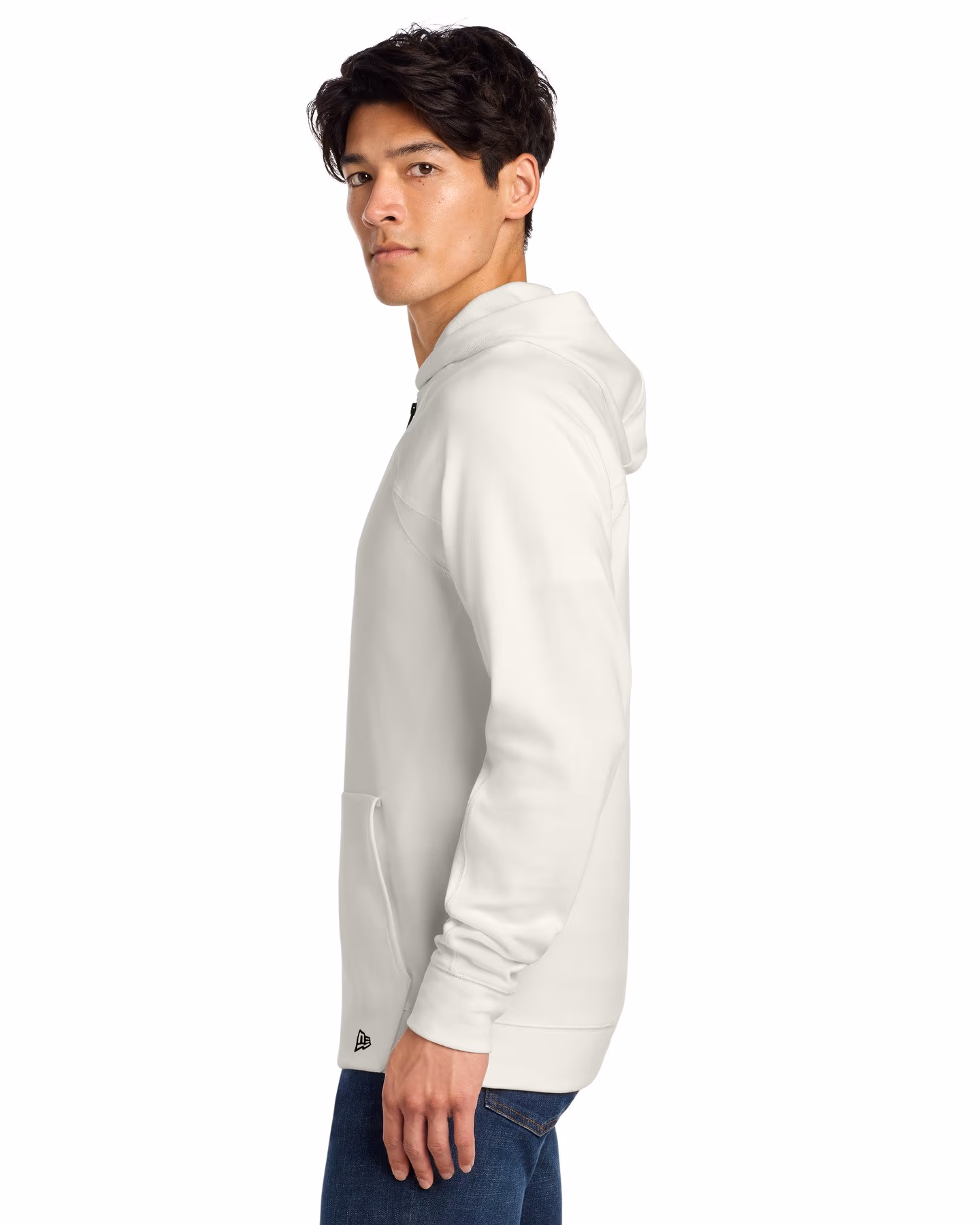 Custom New Era STS 1/4-Zip Hoodie - Fan White side