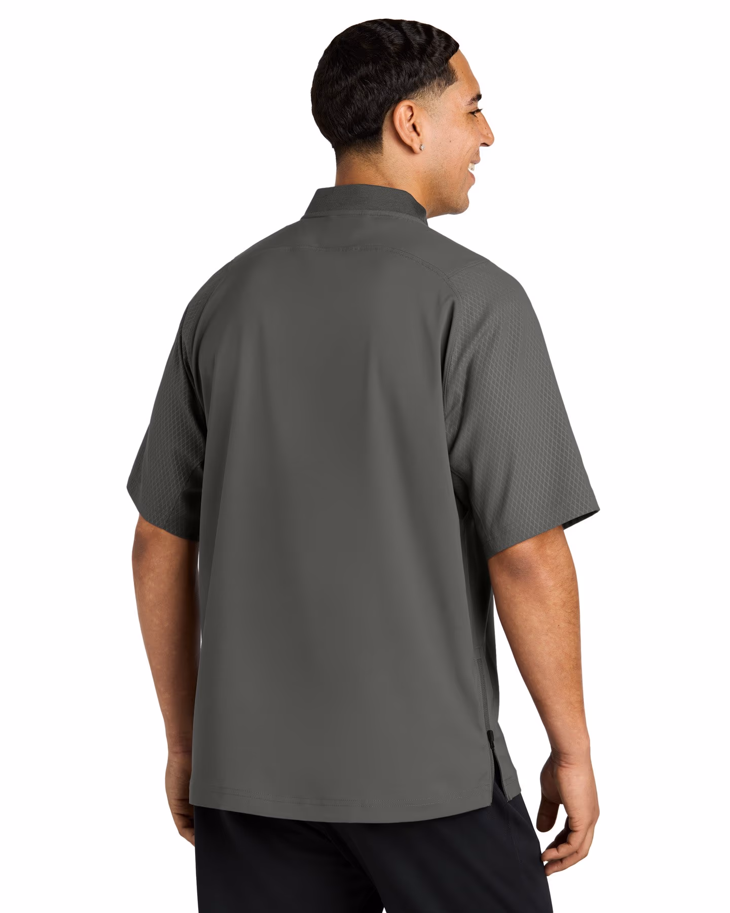 Custom New Era Cage Short Sleeve 1/4-Zip Jacket - Graphite back