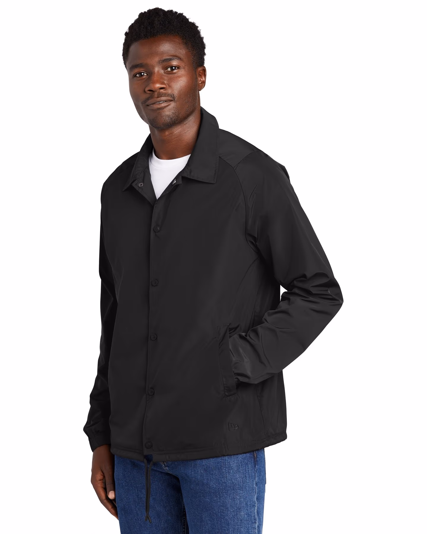 Custom New Era Coaches Jacket - Black 3q
