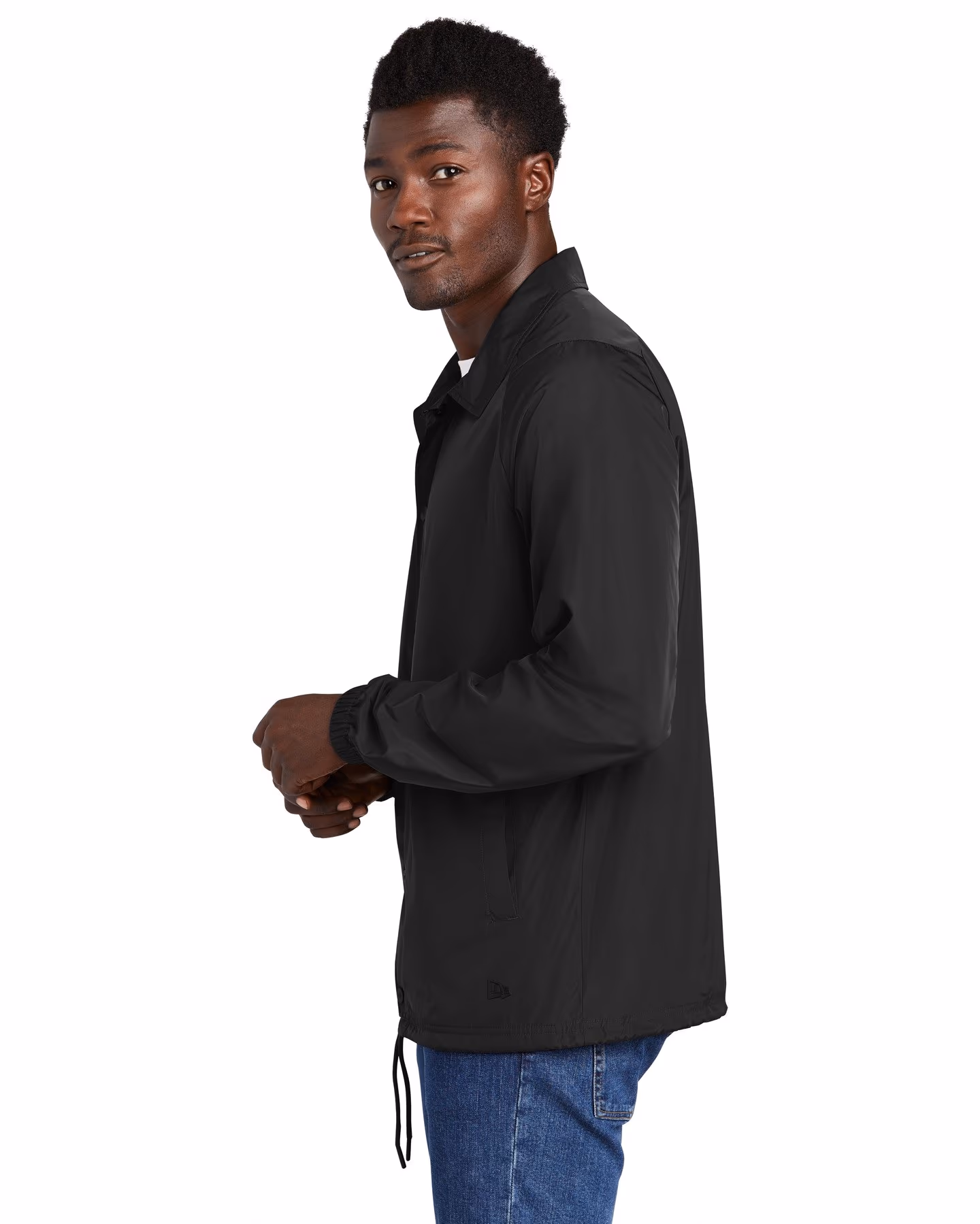 Custom New Era Coaches Jacket - Black side