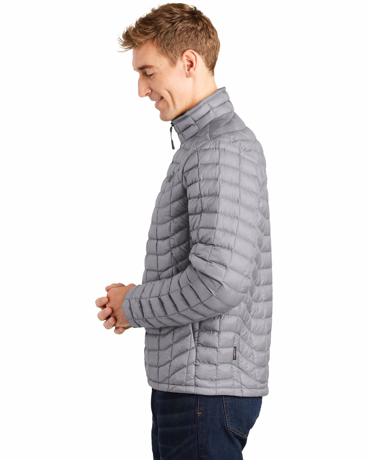 Custom The North Face ThermoBall Trekker Jacket - Mid Grey side