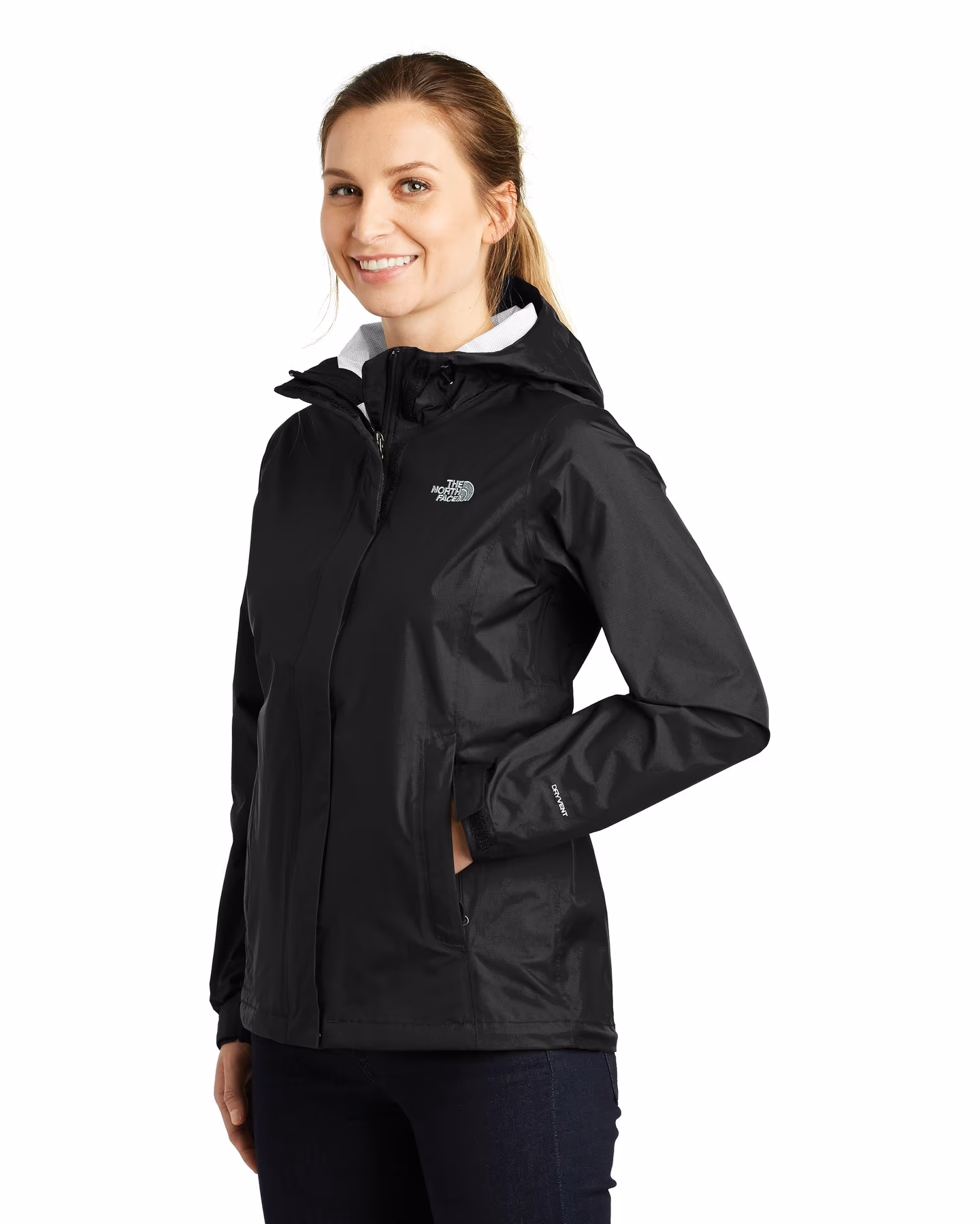 Custom The North Face Women's DryVent Rain Jacket - TNF Black 3q