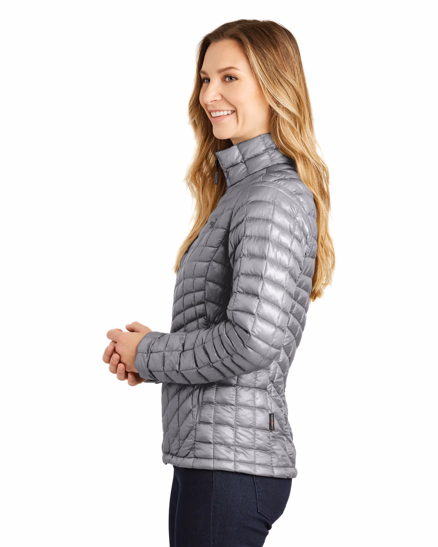 Custom The North Face Women's ThermoBall Trekker Jacket - Mid Grey side