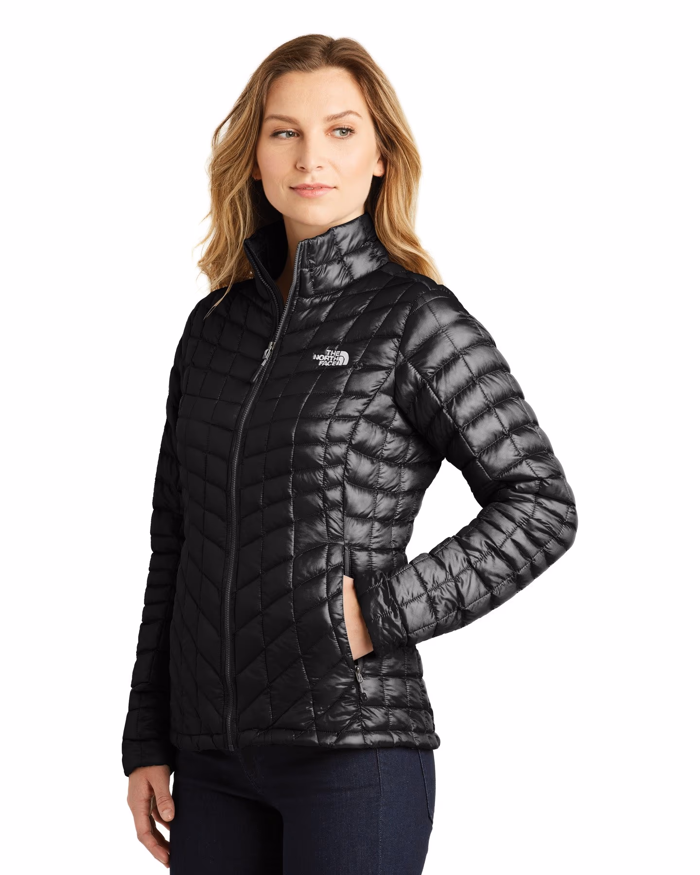 Custom The North Face Women's ThermoBall Trekker Jacket - TNF Black 3q