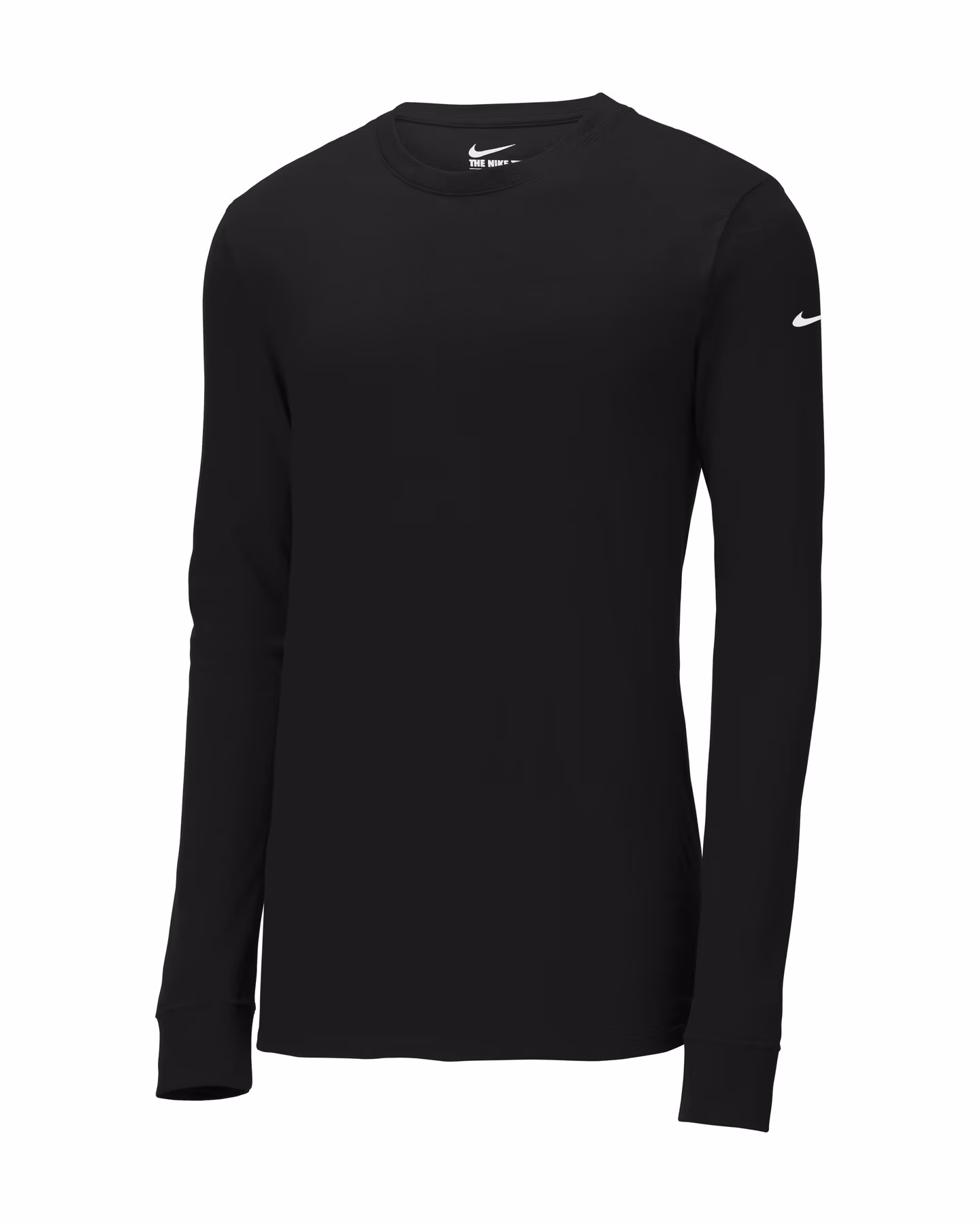 Custom Nike Dri-FIT Cotton/Poly Long Sleeve Tee - Black front