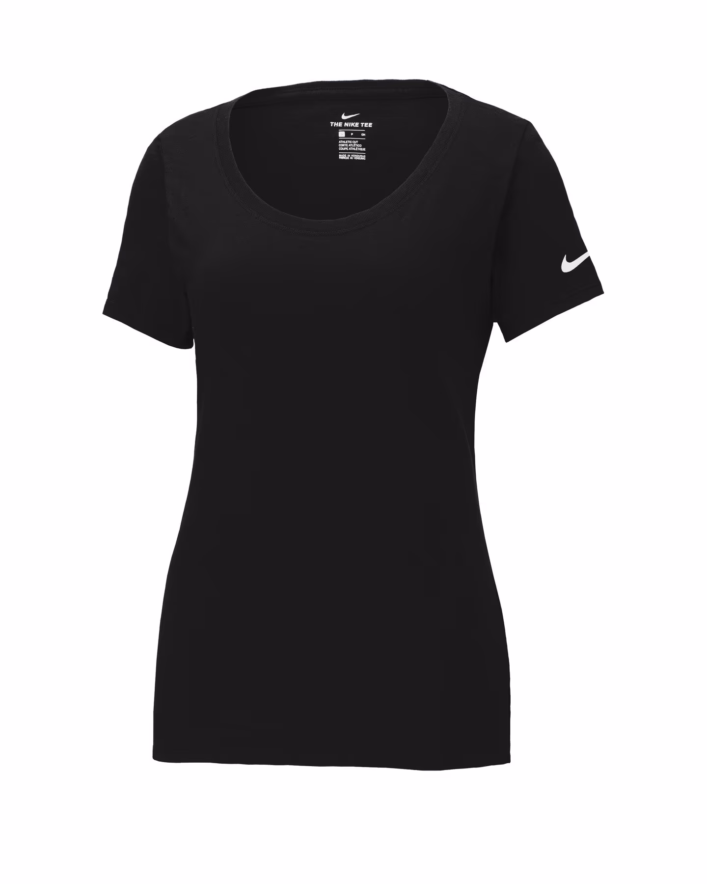 Custom Nike Women's Dri-FIT Cotton/Poly Scoop Neck Tee - Black front