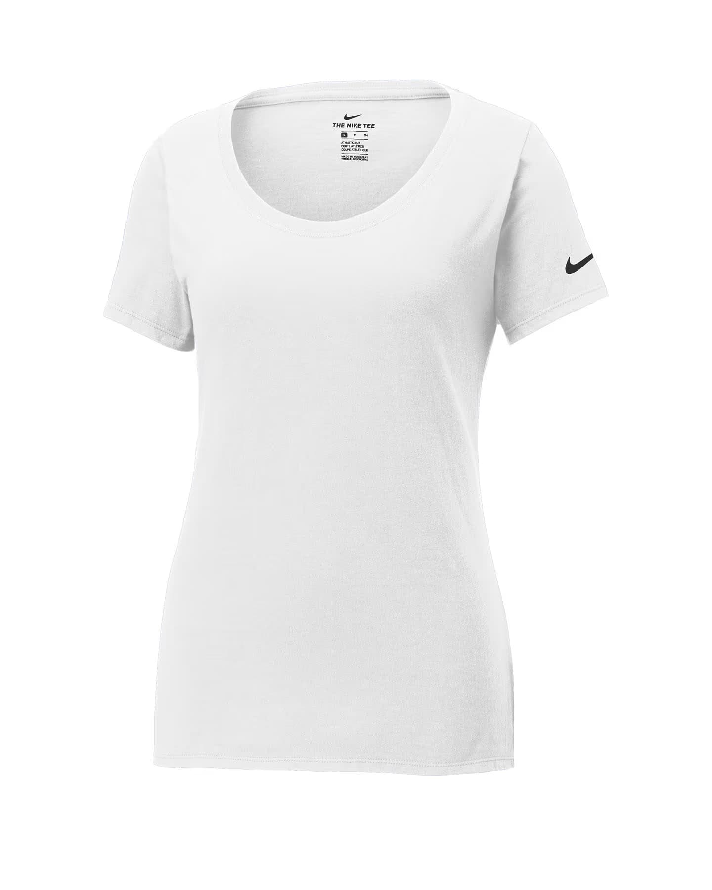 Nike Women's Dri-FIT Cotton/Poly Scoop Neck Tee - White front