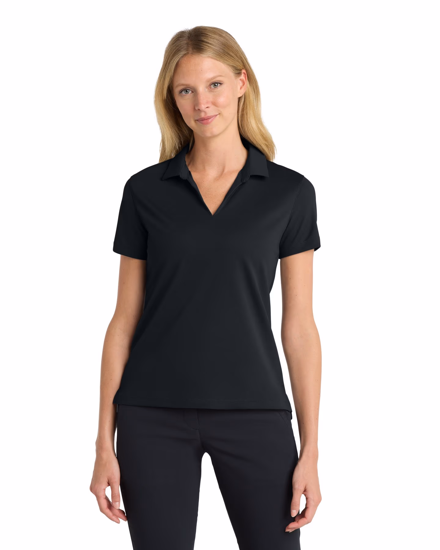 Custom Nike Women's Dri-FIT Micro Pique 2.0 Polo - Black front