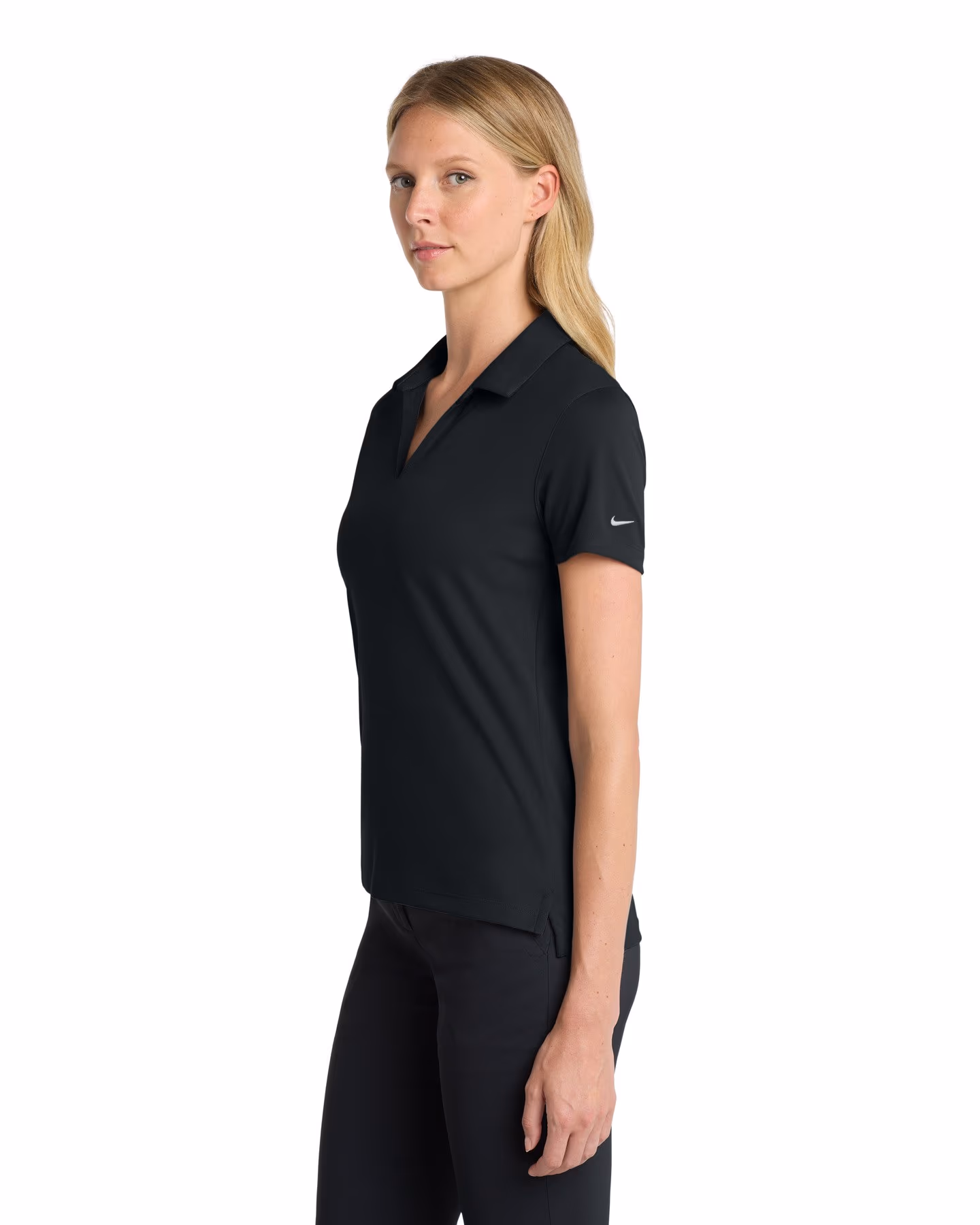 Custom Nike Women's Dri-FIT Micro Pique 2.0 Polo - Black side