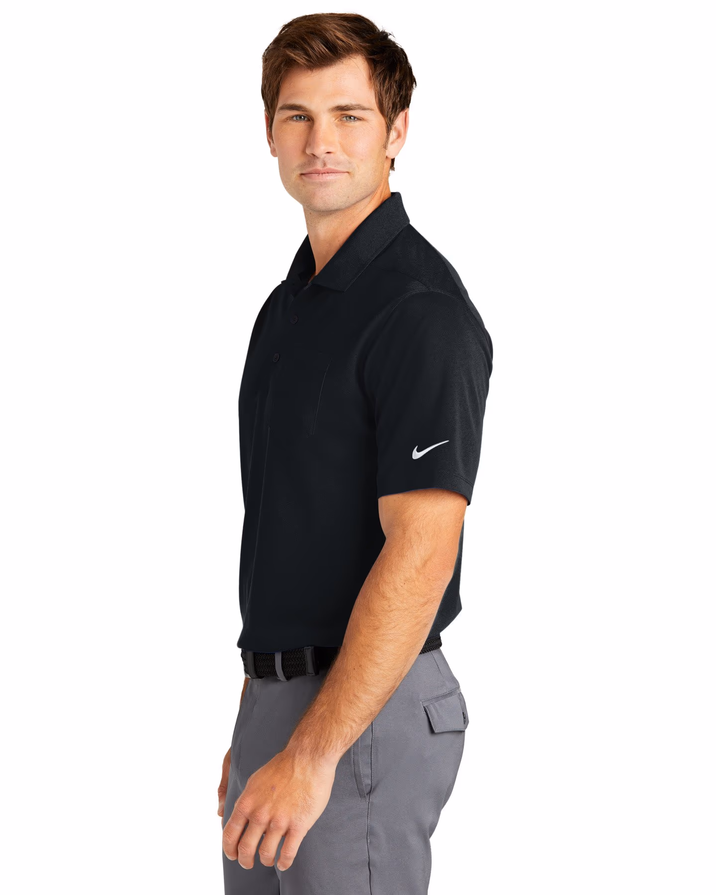 Custom Nike Dri-FIT Micro Pique 2.0 Pocket Polo - Black side