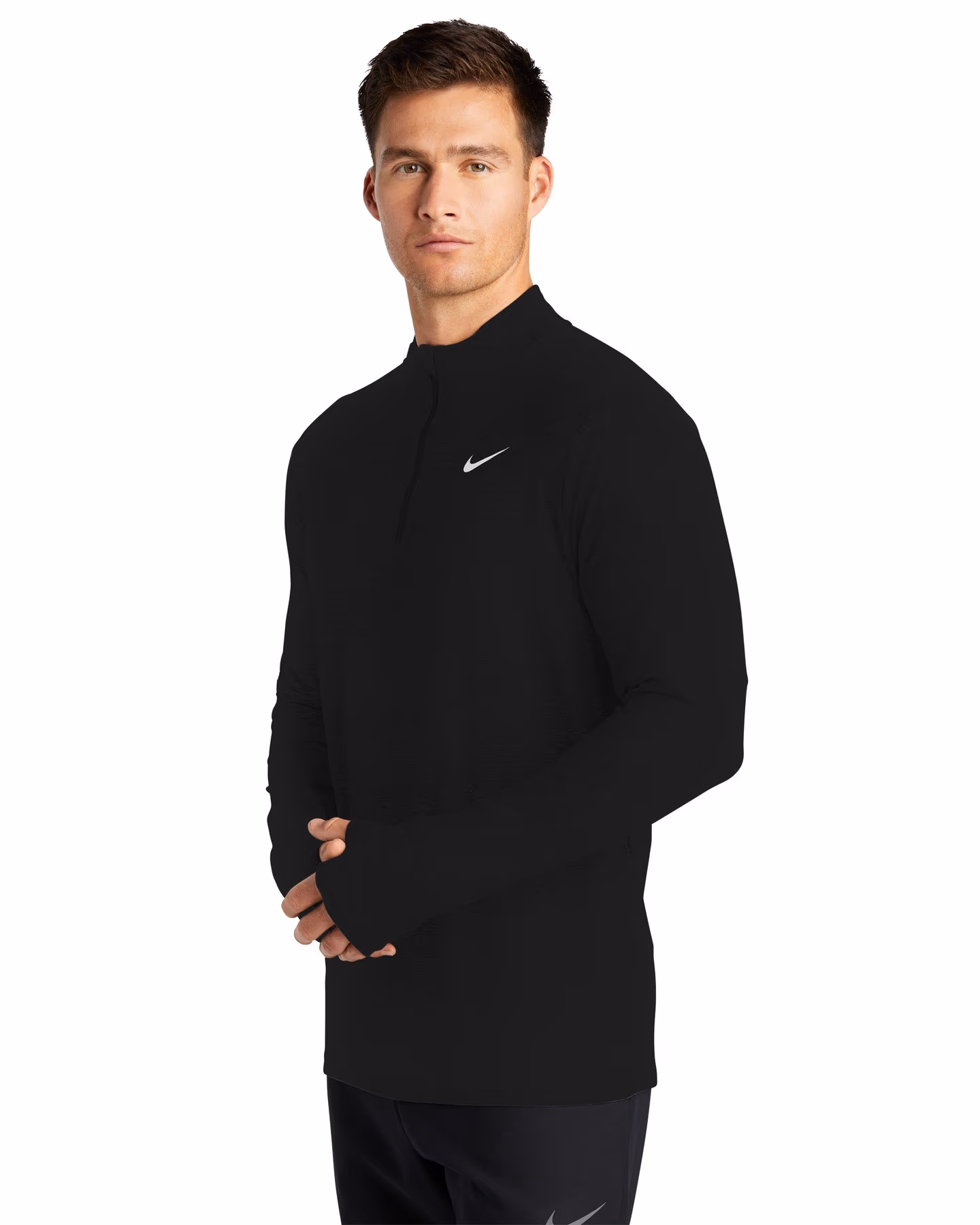 Custom Nike Dri-FIT Element 1/2-Zip Top - Black 3q