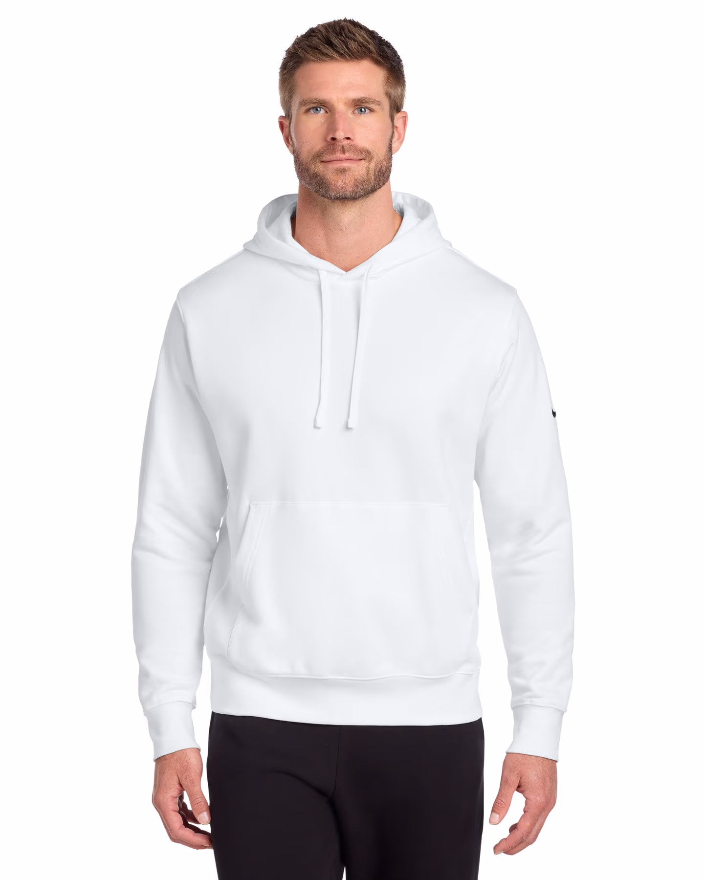 Nike Club Fleece Sleeve Swoosh Pullover Hoodie - White front