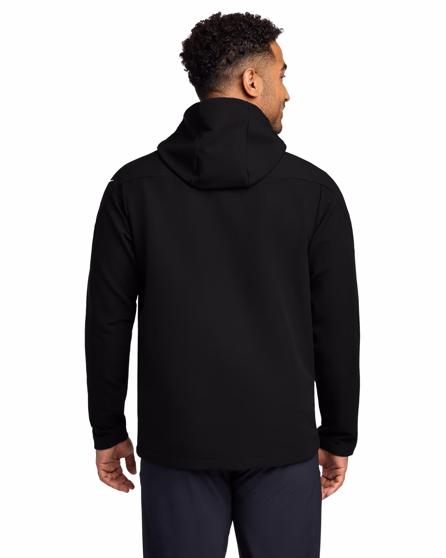 Custom Nike Hooded Soft Shell Jacket - Black back