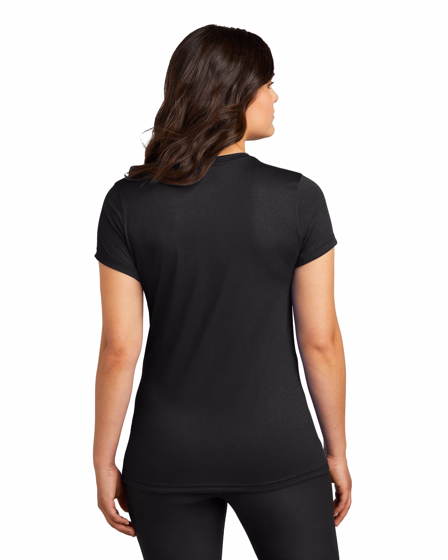 Custom Nike Women's Swoosh Sleeve rLegend Tee - Black back