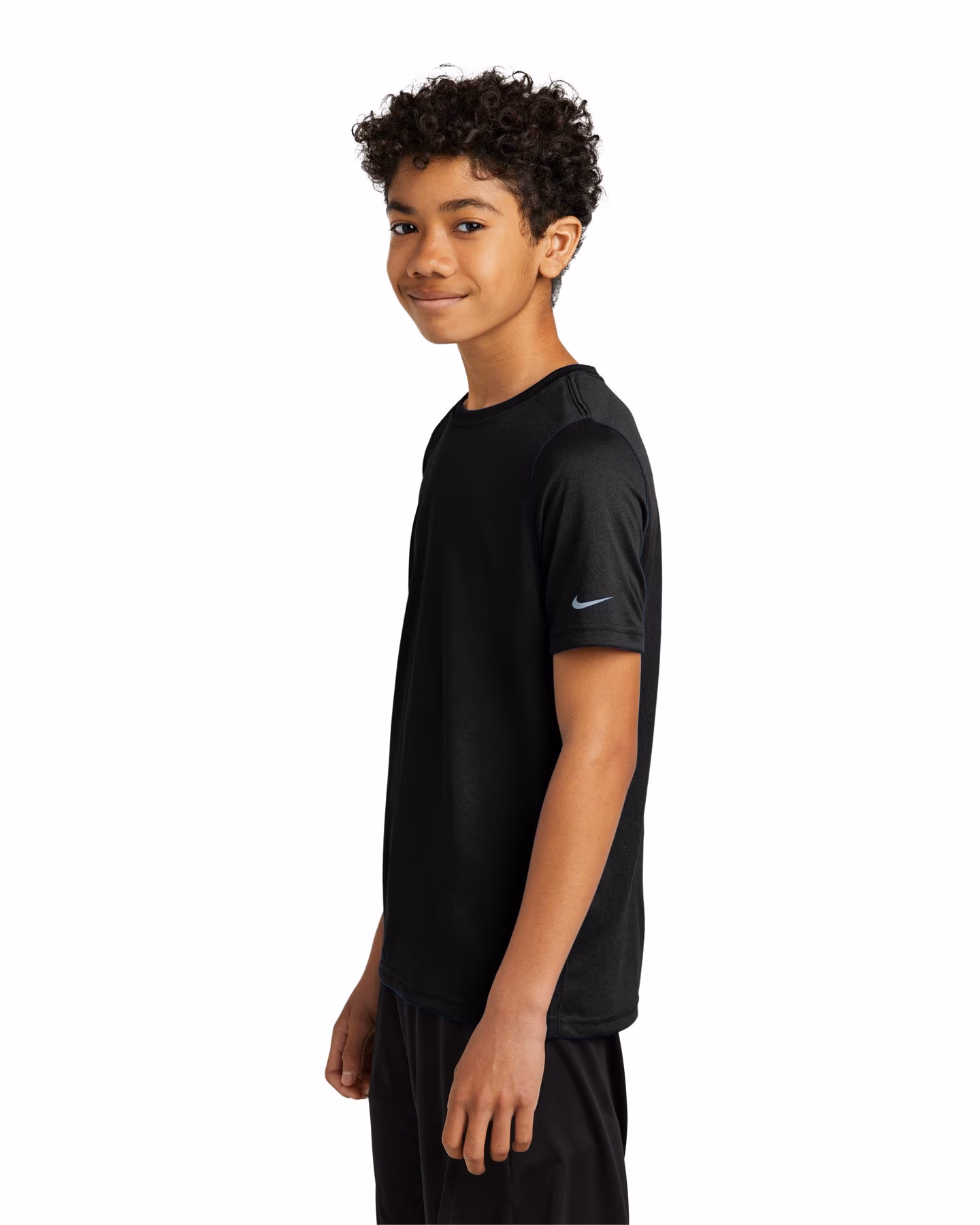 Custom Nike Youth Swoosh Sleeve rLegend Tee - Black side