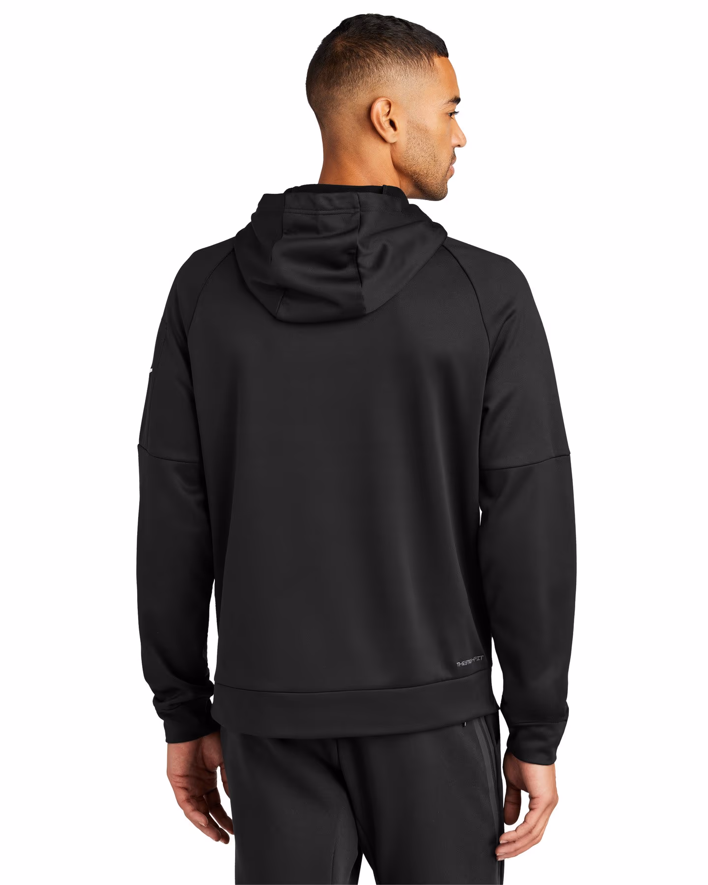 Custom Nike Therma-FIT Pocket Pullover Fleece Hoodie - Black back