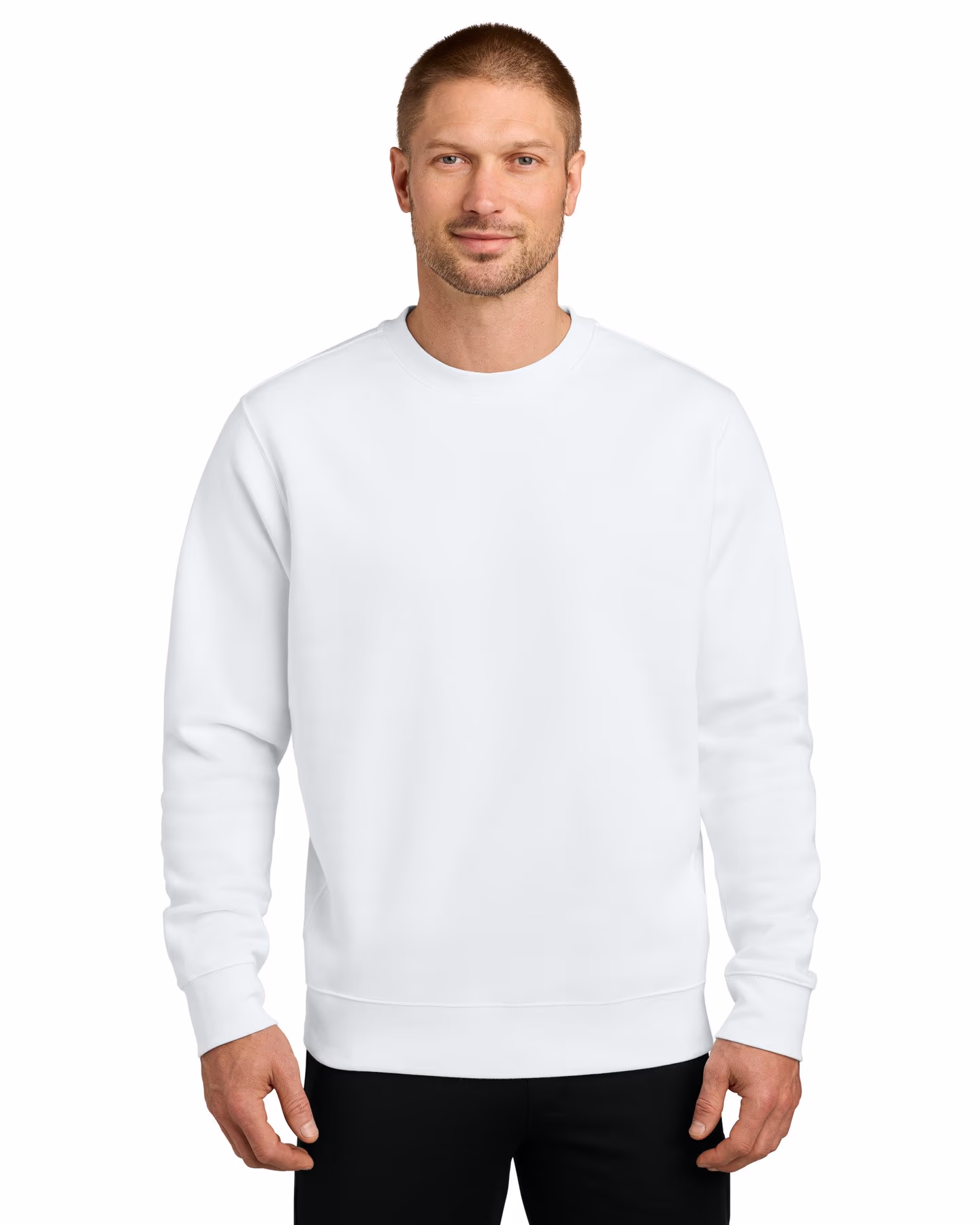 Nike Club Fleece Sleeve Swoosh Crew - White front