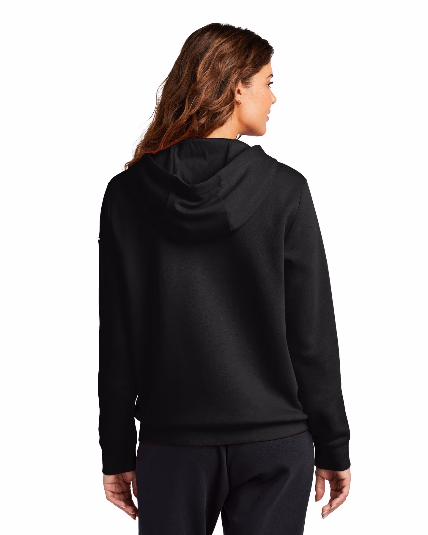 Custom Nike Women's Club Fleece Sleeve Swoosh Full-Zip Hoodie - Black back