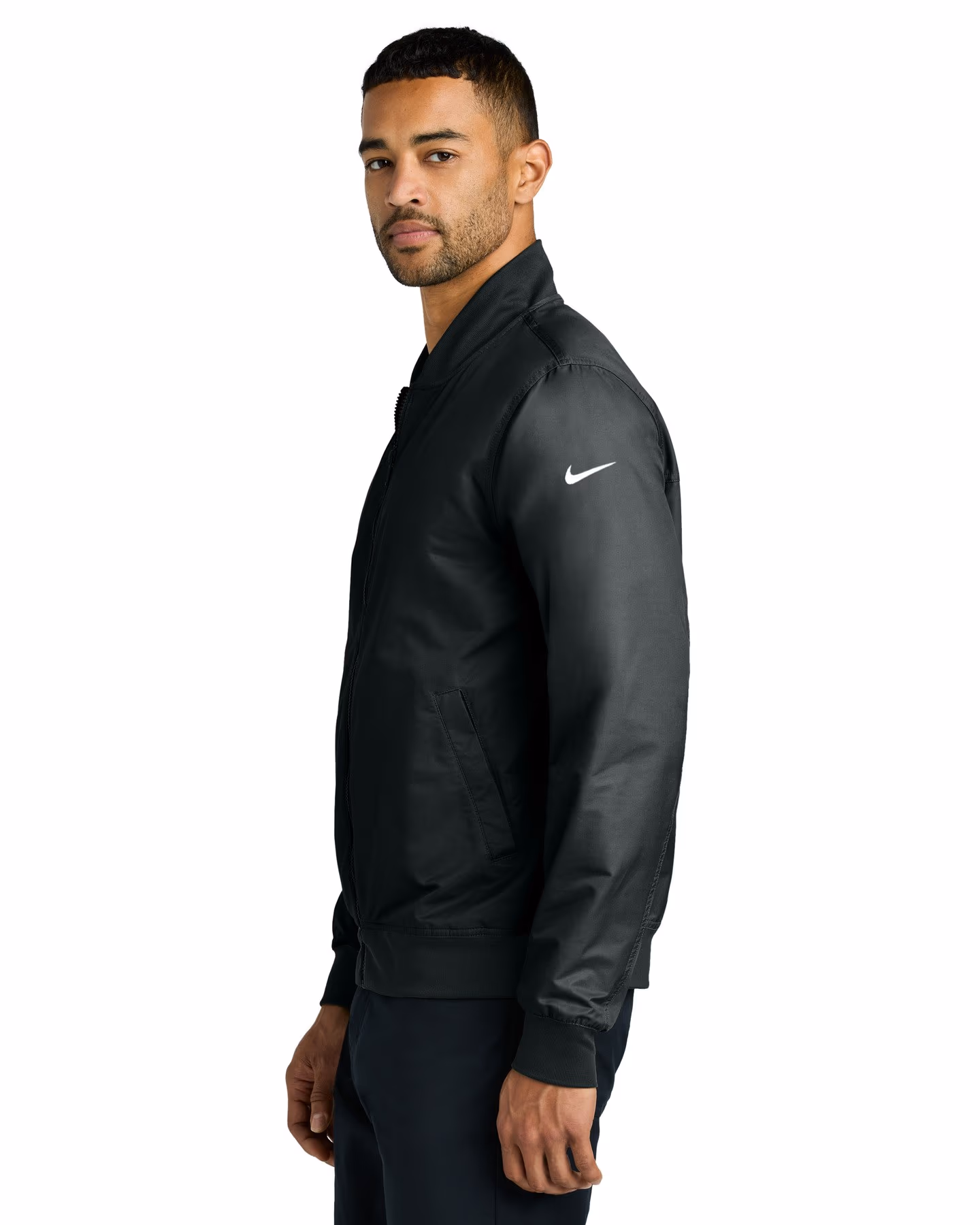Custom Nike Bomber Jacket - Black side