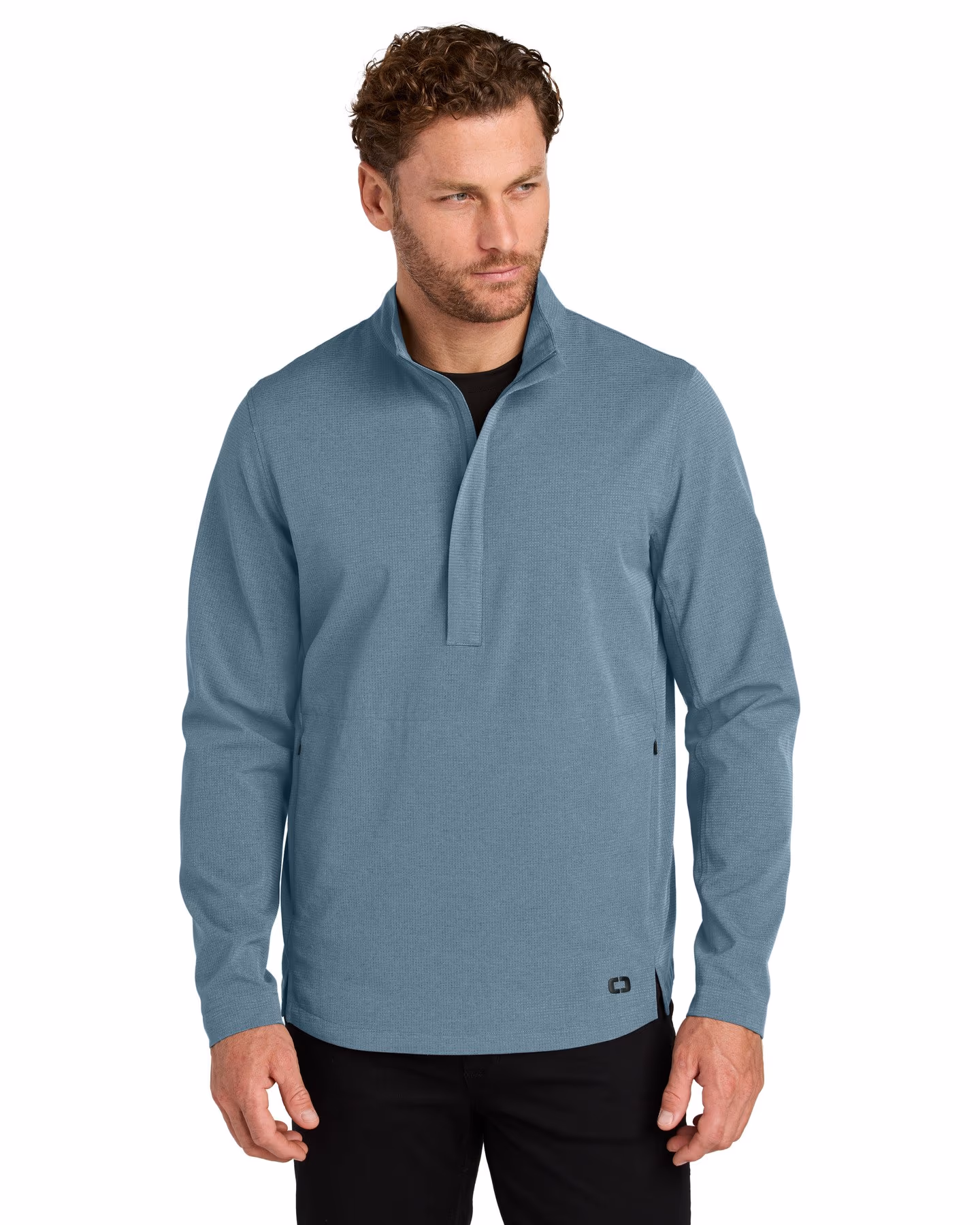 Custom OGIO Aspect 1/2-Zip Pullover - Blue Mist front