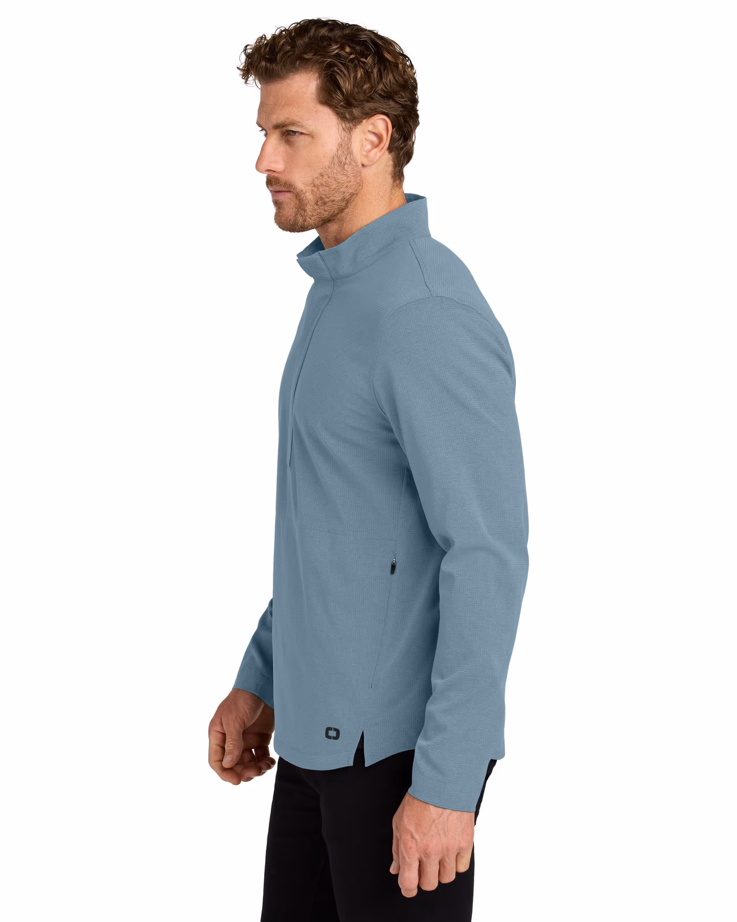 Custom OGIO Aspect 1/2-Zip Pullover - Blue Mist side