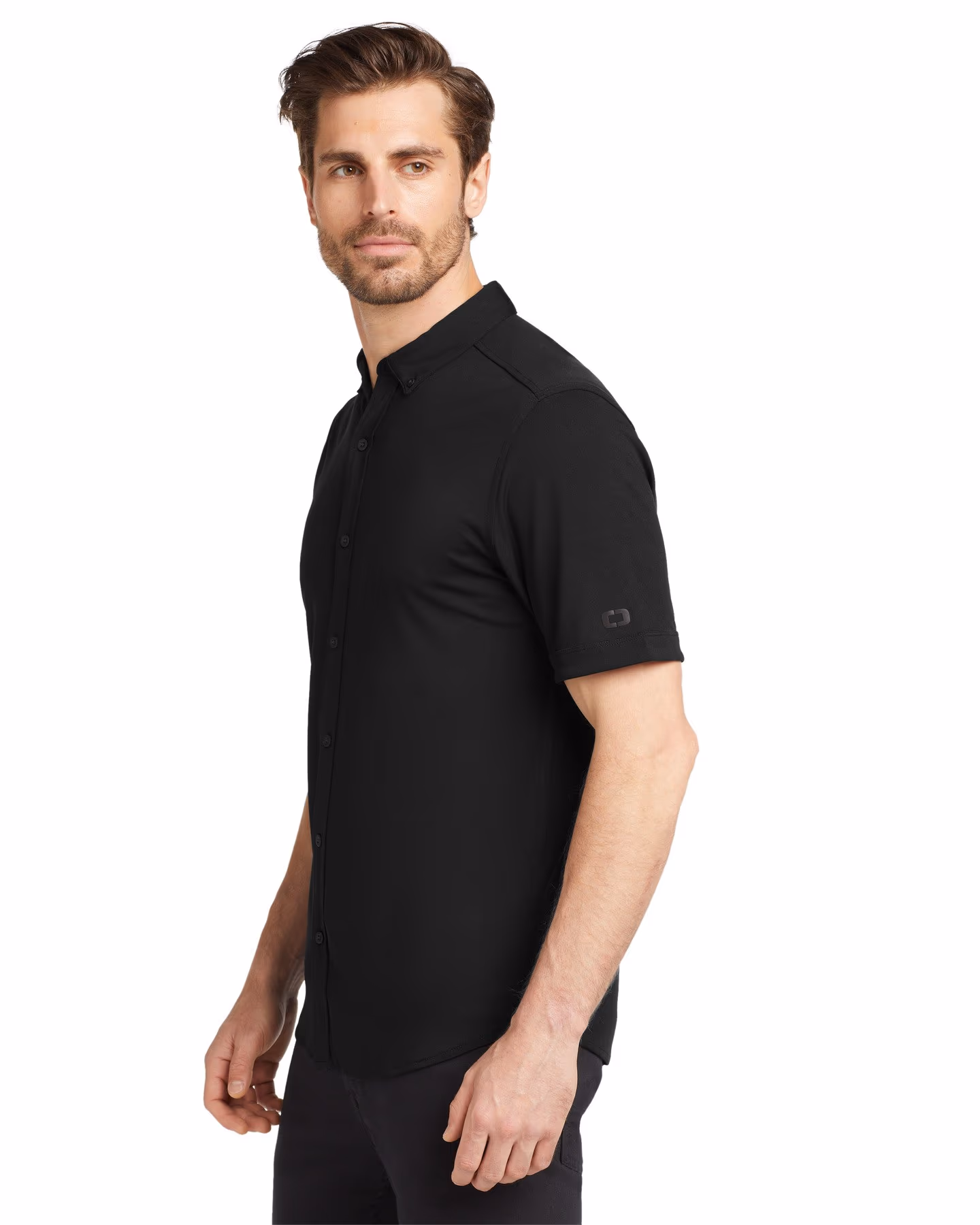 Custom OGIO Gravitate Full-Button Polo - Blacktop side