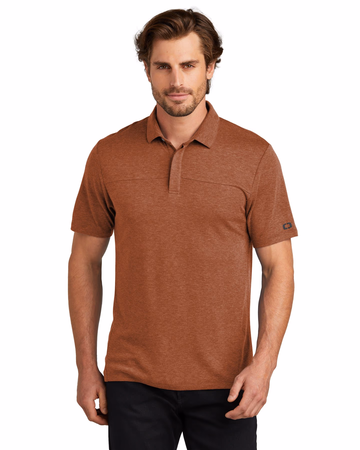 Custom OGIO Command Polo - Deep Rust front