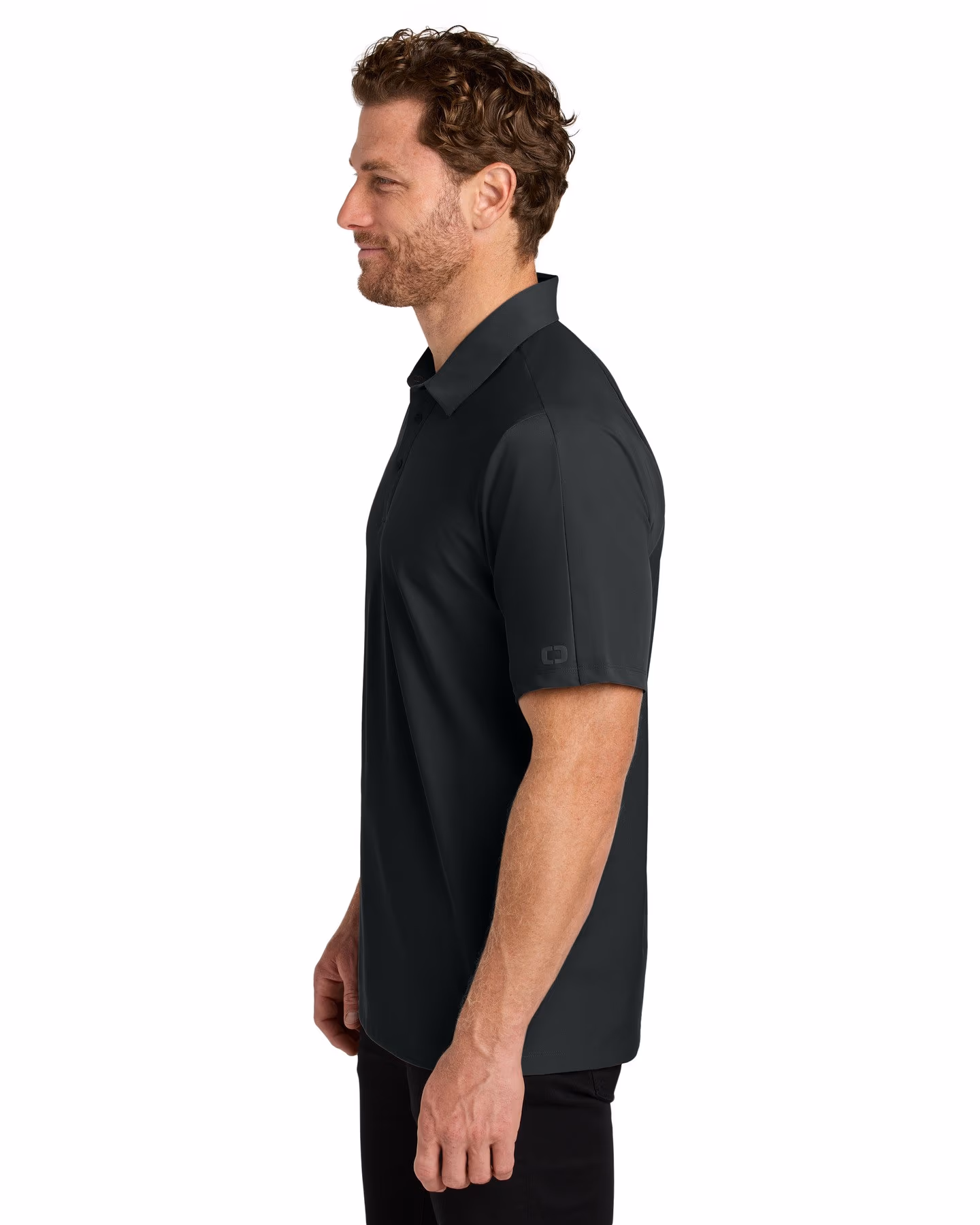 Custom OGIO Envision Polo - Blacktop side