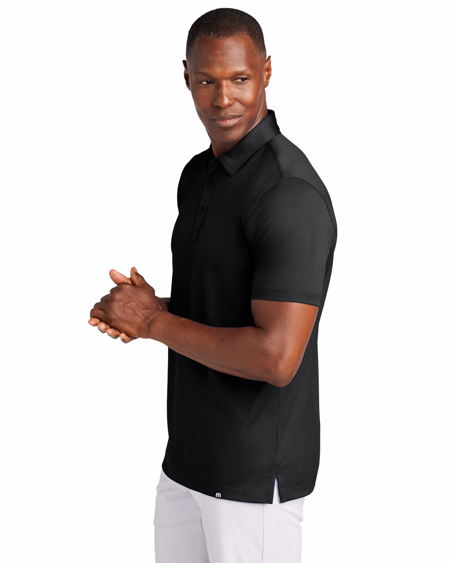 Custom TravisMathew Cabana Solid Polo - Black side