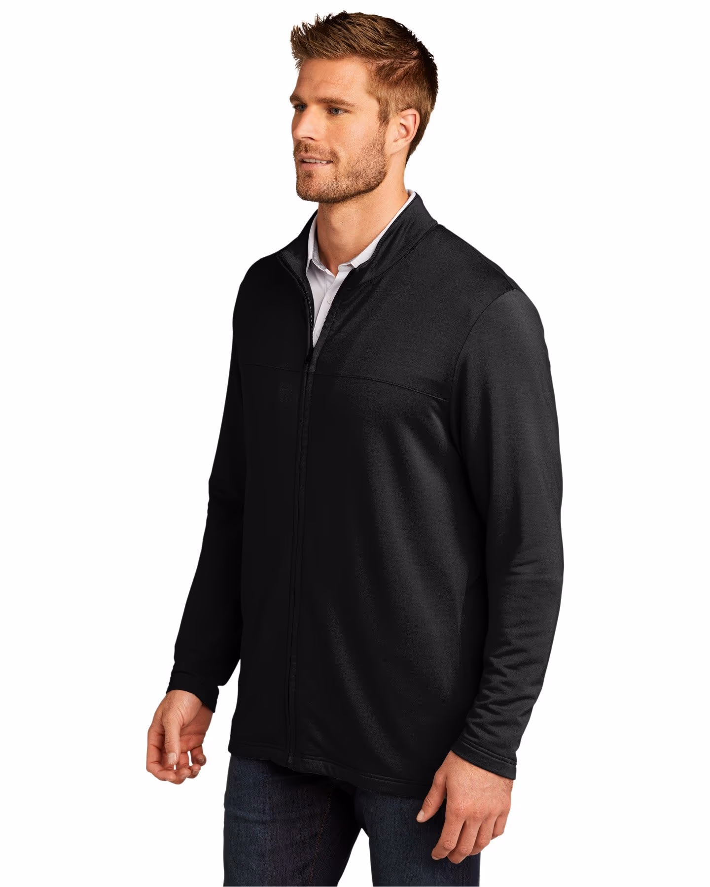 Custom TravisMathew Newport Full-Zip Fleece - Black 3q