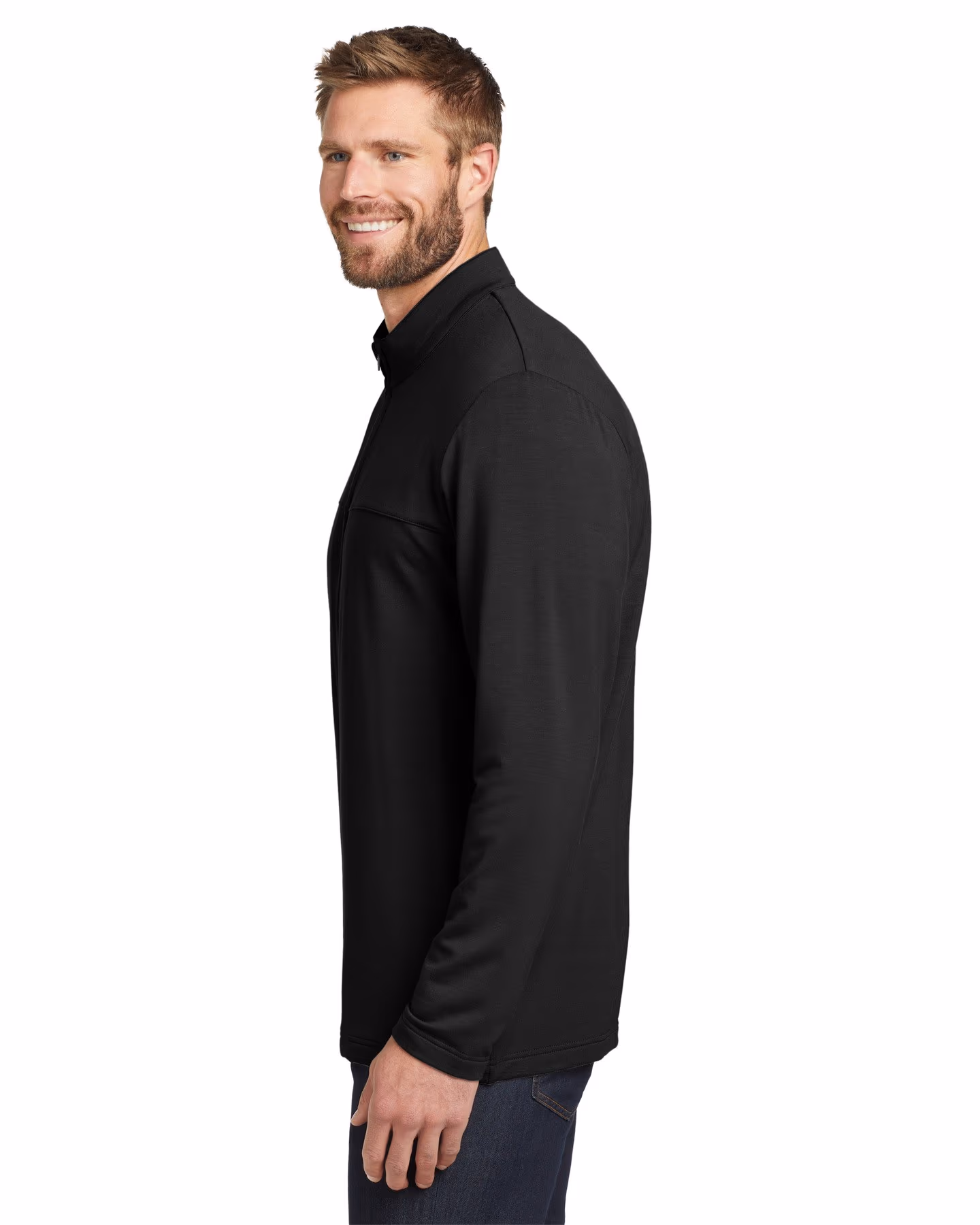 Custom TravisMathew Newport Full-Zip Fleece - Black side