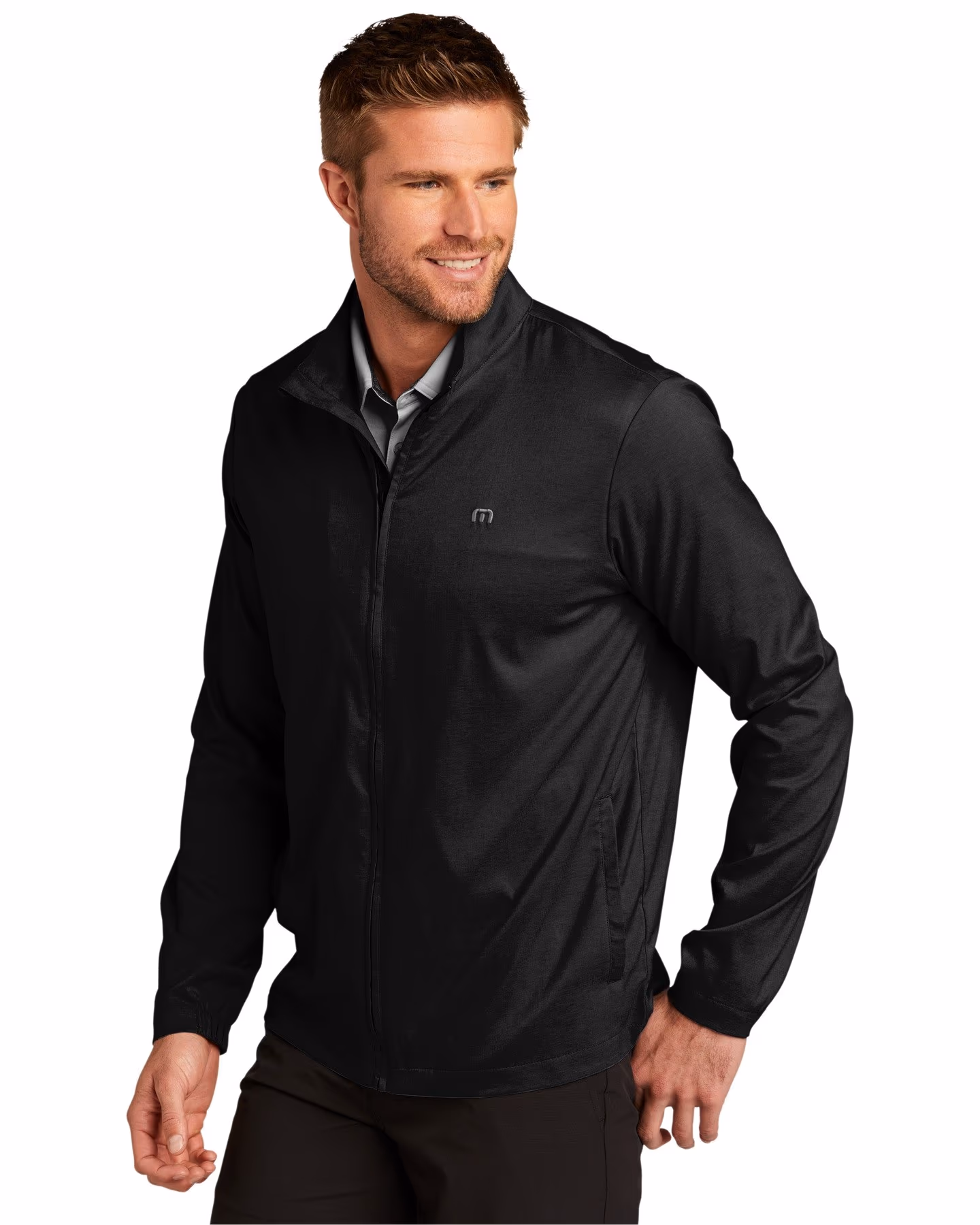 Custom TravisMathew Surfside Full-Zip Jacket - Black 3q