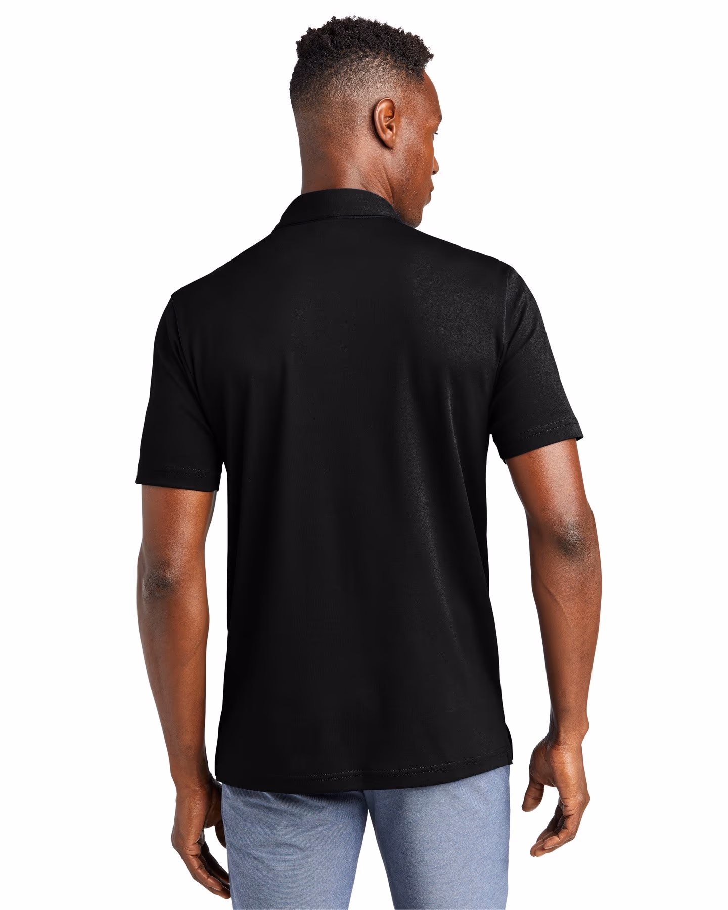 Custom TravisMathew Monterey Chest Stripe Polo - Black back