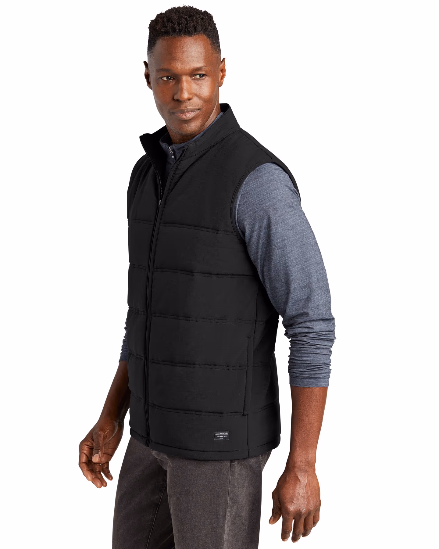 Custom TravisMathew Cold Bay Vest - Black 3q