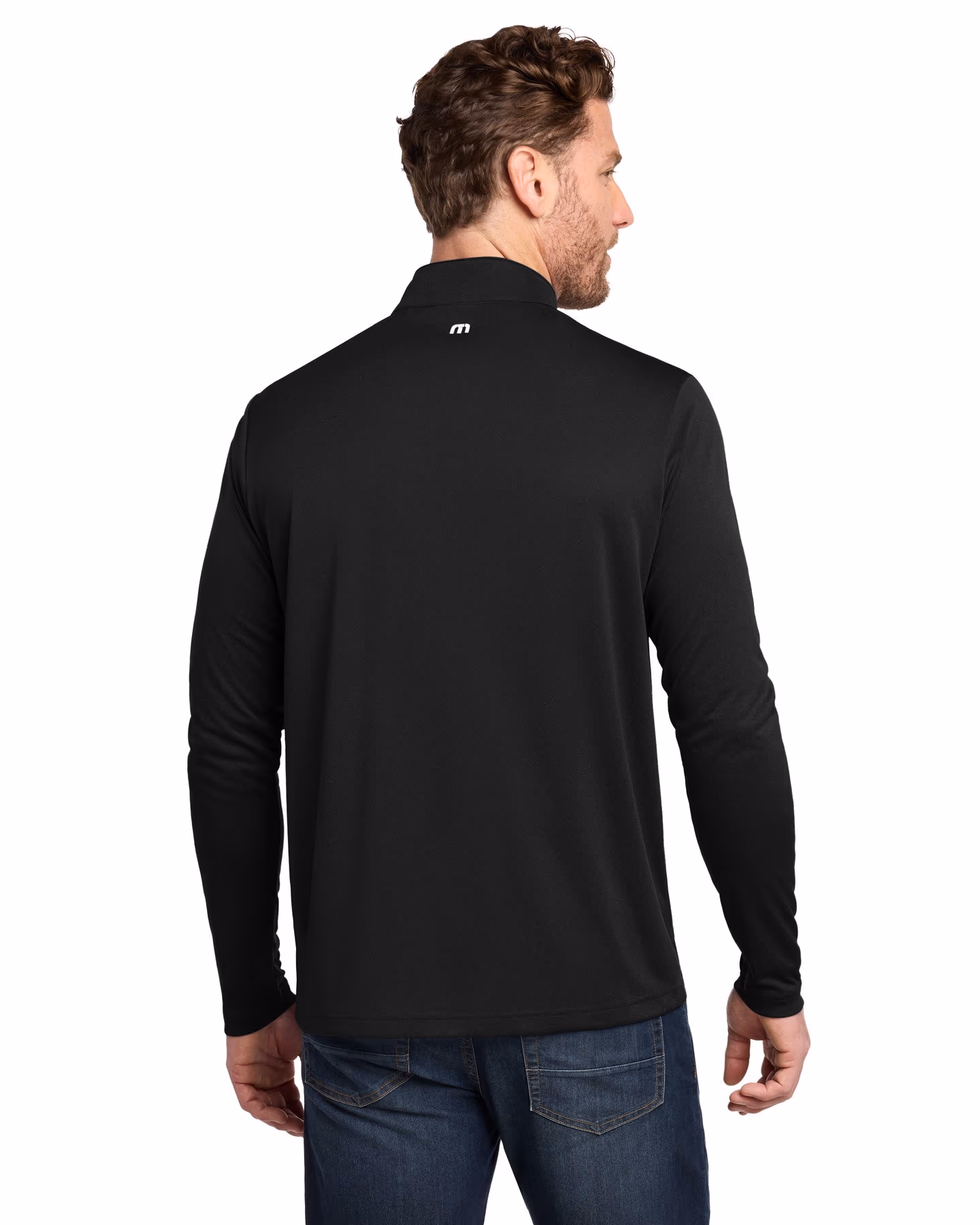 Custom TravisMathew Coto Performance 1/4-Zip - Black back