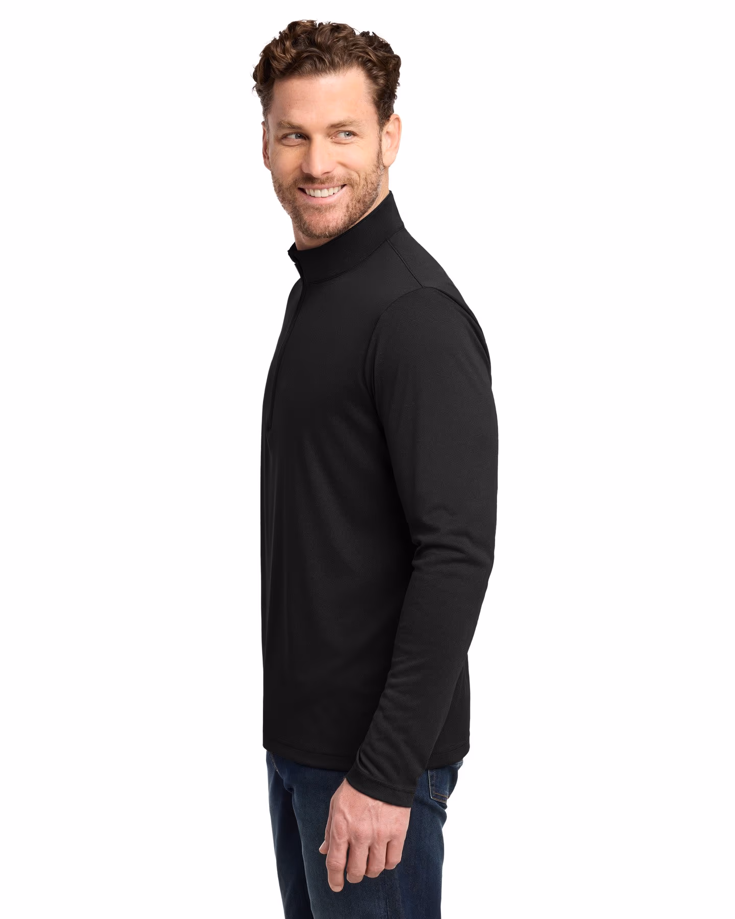 Custom TravisMathew Coto Performance 1/4-Zip - Black side