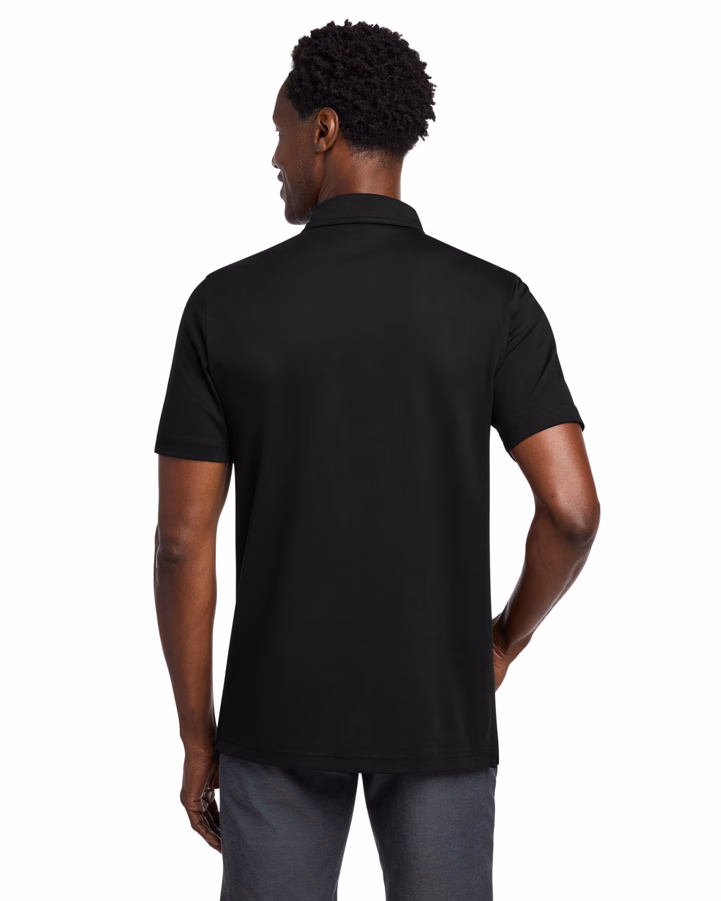 Custom TravisMathew Coastal Chest Stripe Polo - Black back