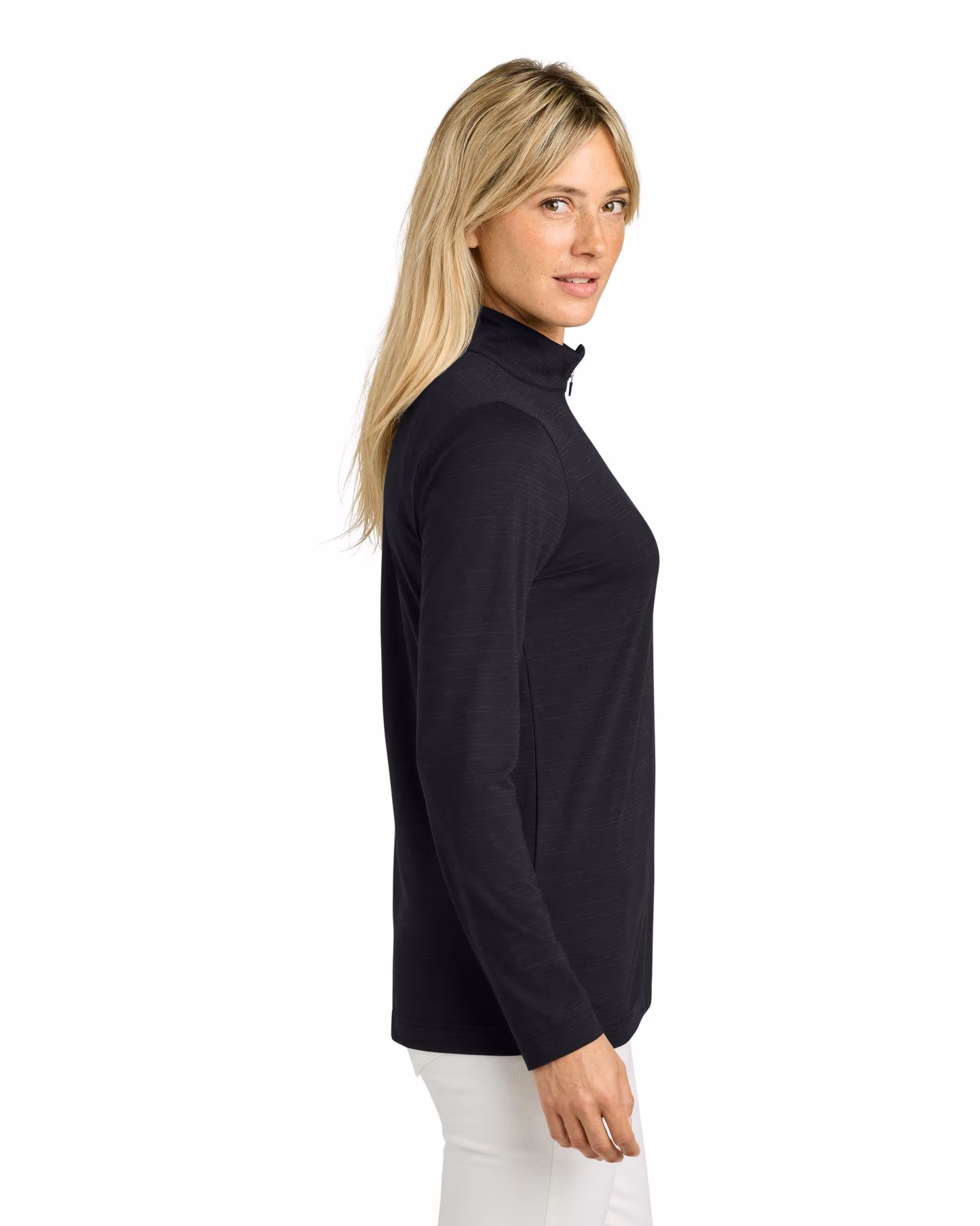 Custom TravisMathew Women's Crestview 1/4-Zip - Black side