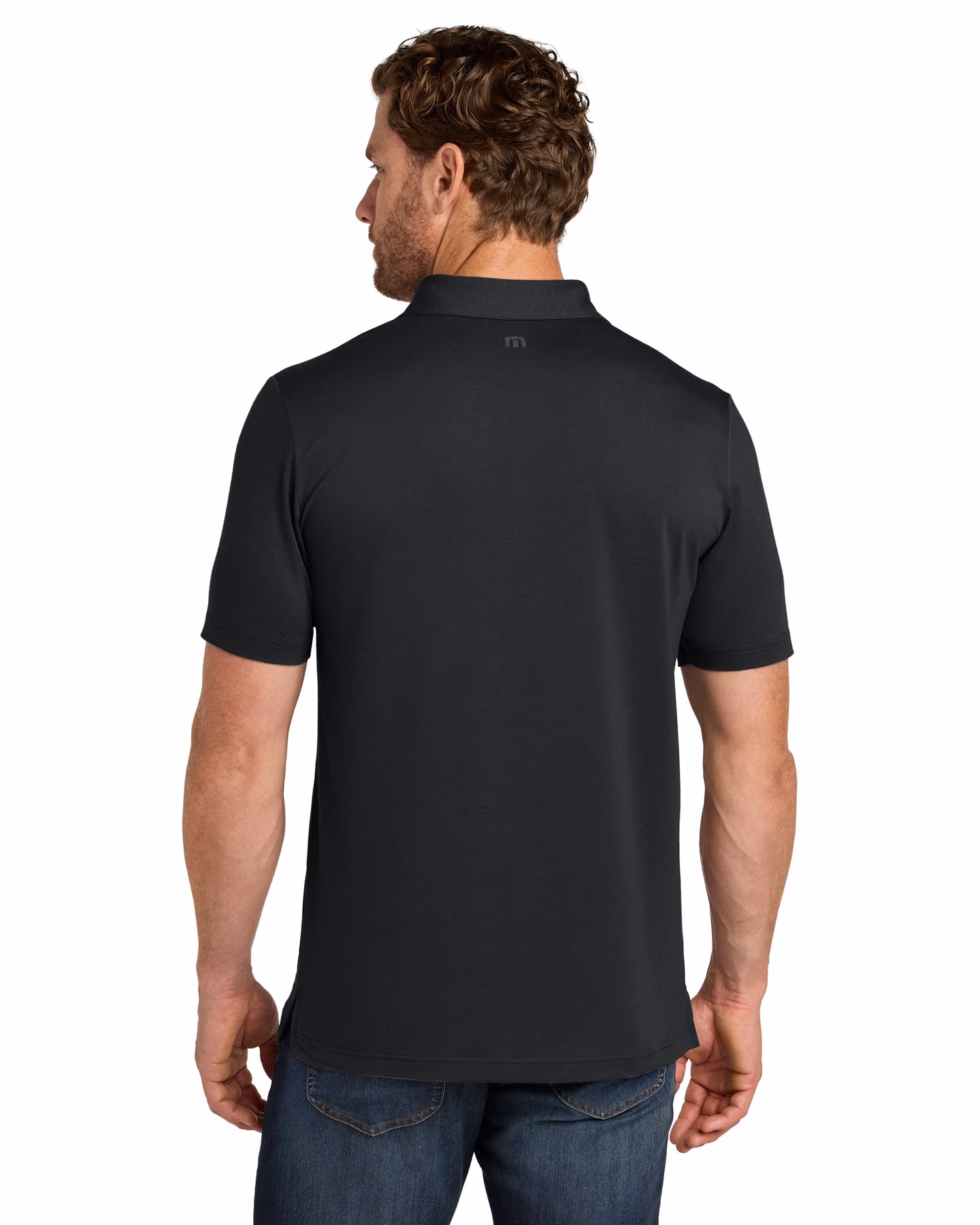 Custom TravisMathew Glenview Solid Polo - Black back